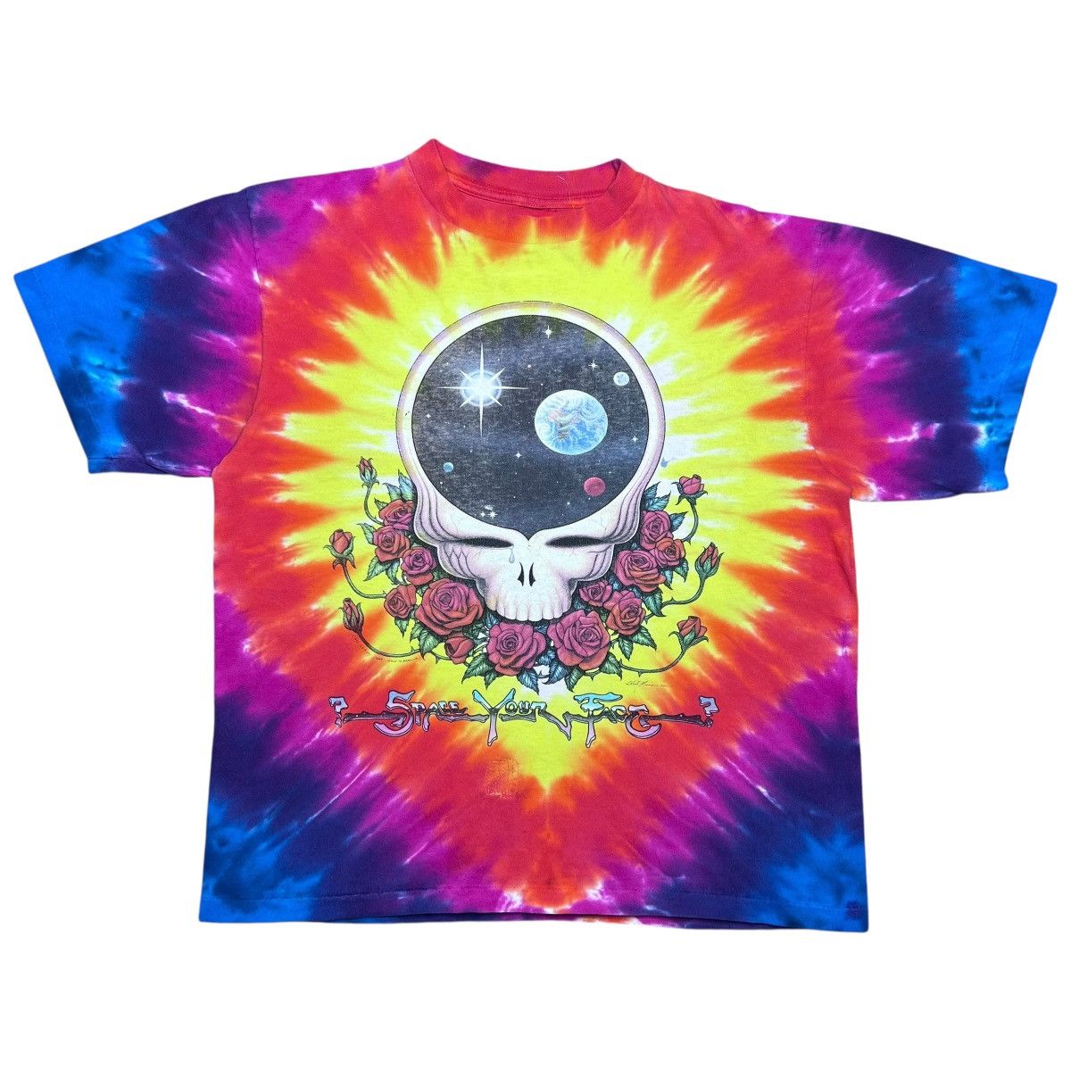 Band Tees Vintage 1992 Grateful Dead Steal Your Face Space Tie Dye Tee Size US M / EU 48-50 / 2 - 1 Thumbnail