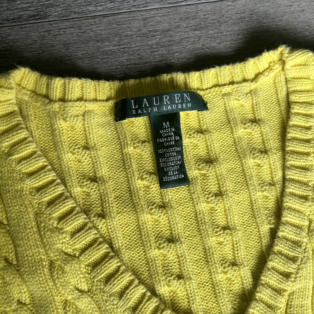 Polo Ralph Lauren Vintage Polo Lauren Ralph Lauren Cable Knit V Neck Sweater Size M / US 6-8 / IT 42-44 - 4 Thumbnail