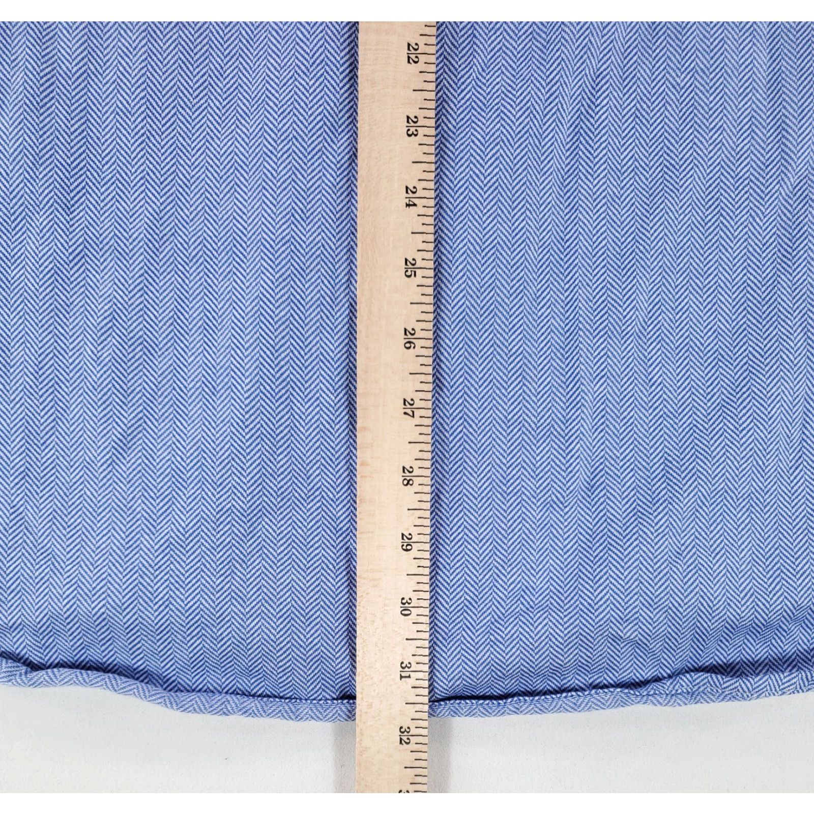 Polo Ralph Lauren Polo Ralph Lauren Knit Button-Up Dress Shirt Herringbone Blue Mens XXL Long Sleeve Shirt Size 48R - 6 Thumbnail