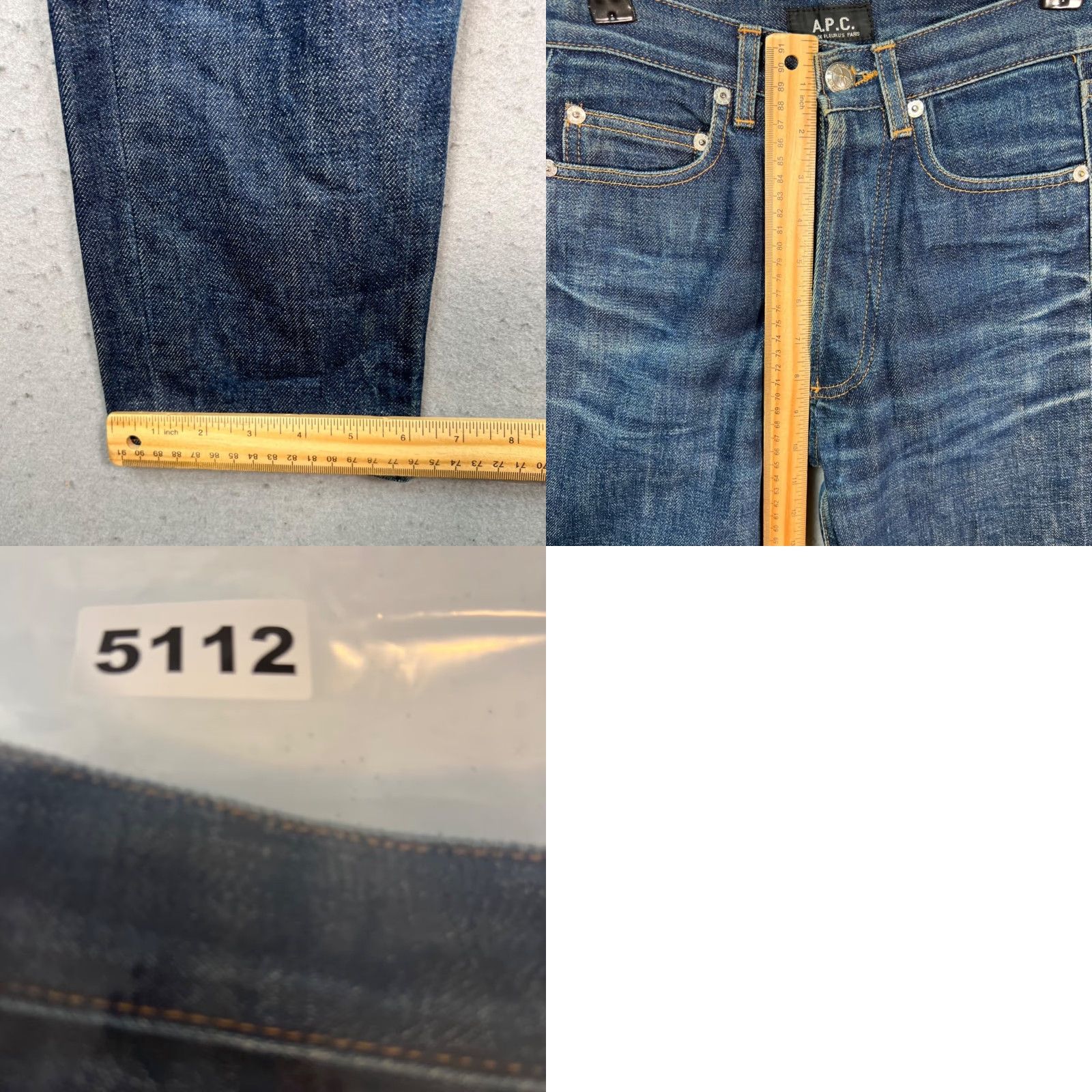 A.P.C. A.P.C. Womens Jeans Blue Raw Denim 25 Tapered Leg Made In France Size 42" / US 20 - 8 Thumbnail
