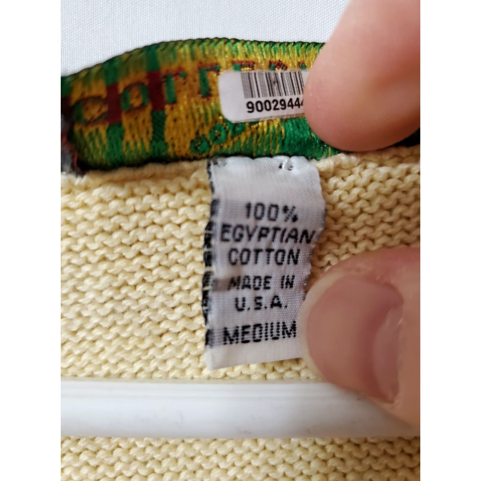 Vintage Gordon Thomas Collectibles Sweater V Neck Yellow Size Medium USA Egyptian Cotton Pullover Cable-Knit Men Regular Size US M / EU 48-50 / 2 - 3 Thumbnail