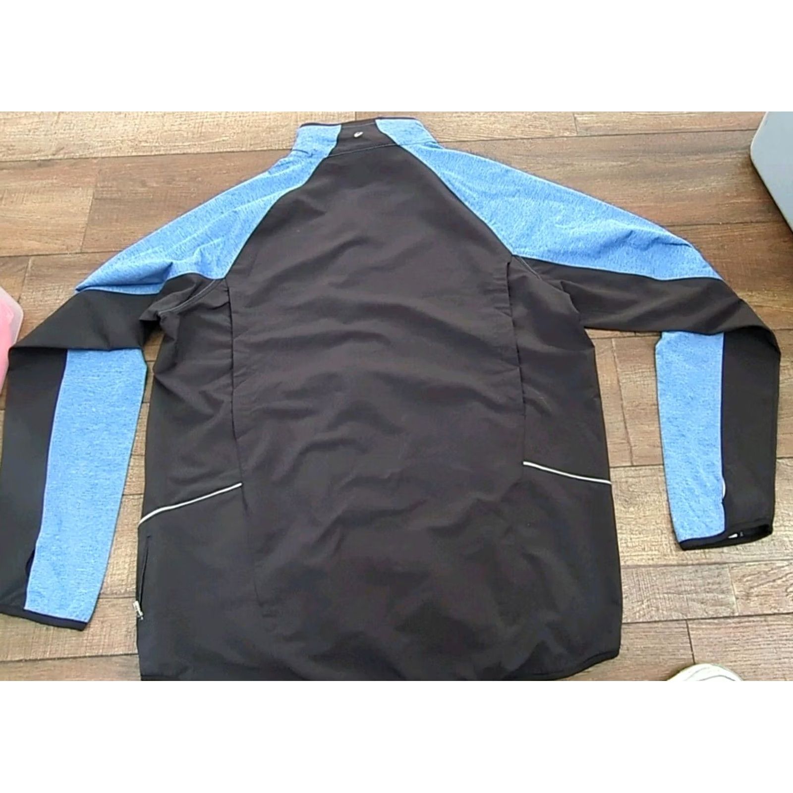 Asics ASICS Jacket Mens XL Blue Men Windbreaker Full Zip Black Water Wind Resistant Size US XL / EU 56 / 4 - 6 Thumbnail