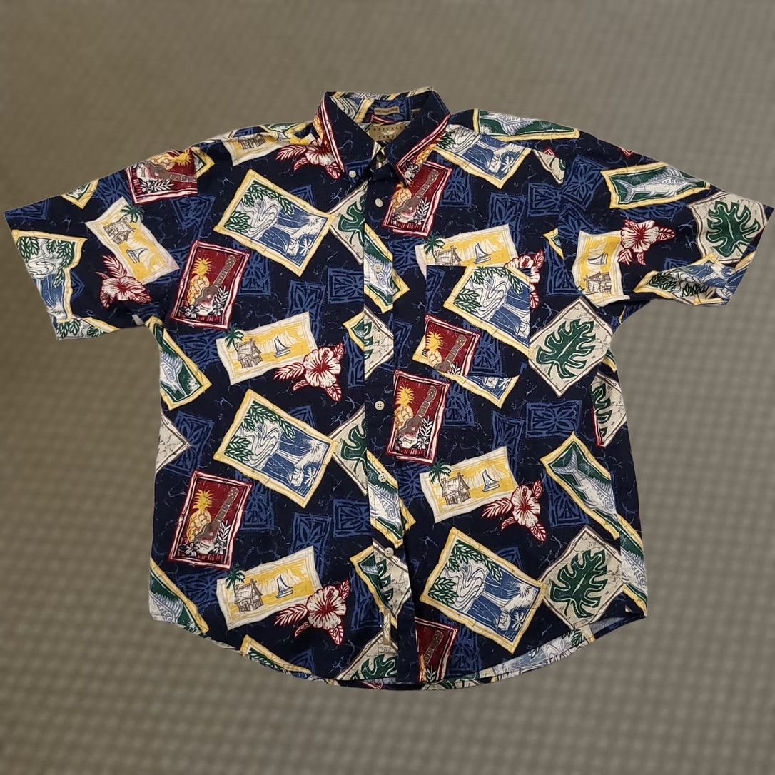 Vintage Natural Issue Hawaiian Shirt Wrinkle Free Button-Down Short Sleeve Mens Large Size US L / EU 52-54 / 3 - 1 Thumbnail