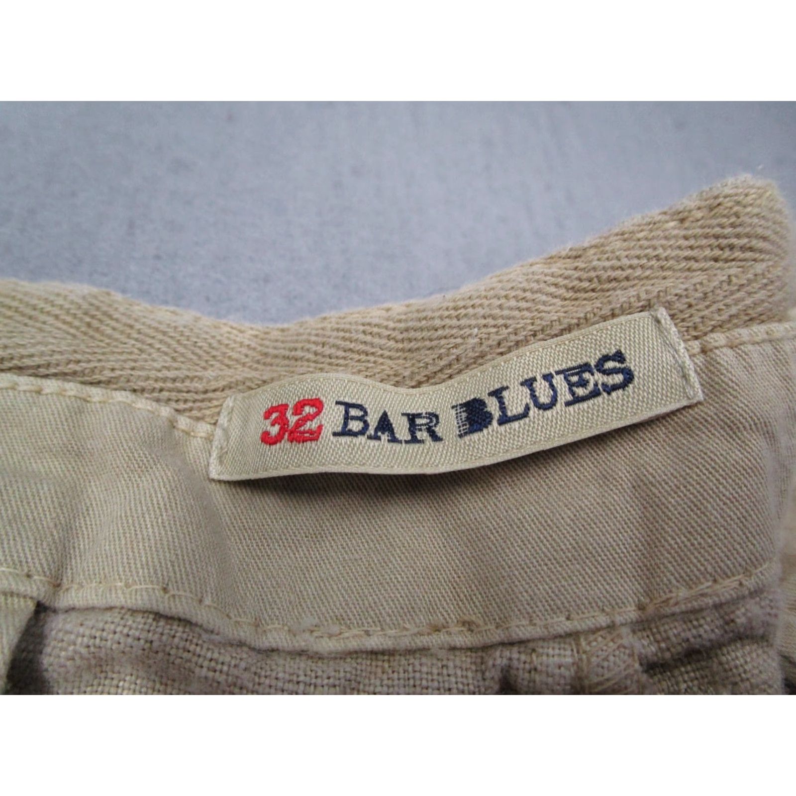 Vintage 32 Bar Blues Cargo Shorts Mens 36 Beige Linen Button Fly 10" Travel Outdoor Size US 36 / EU 52 - 2 Thumbnail