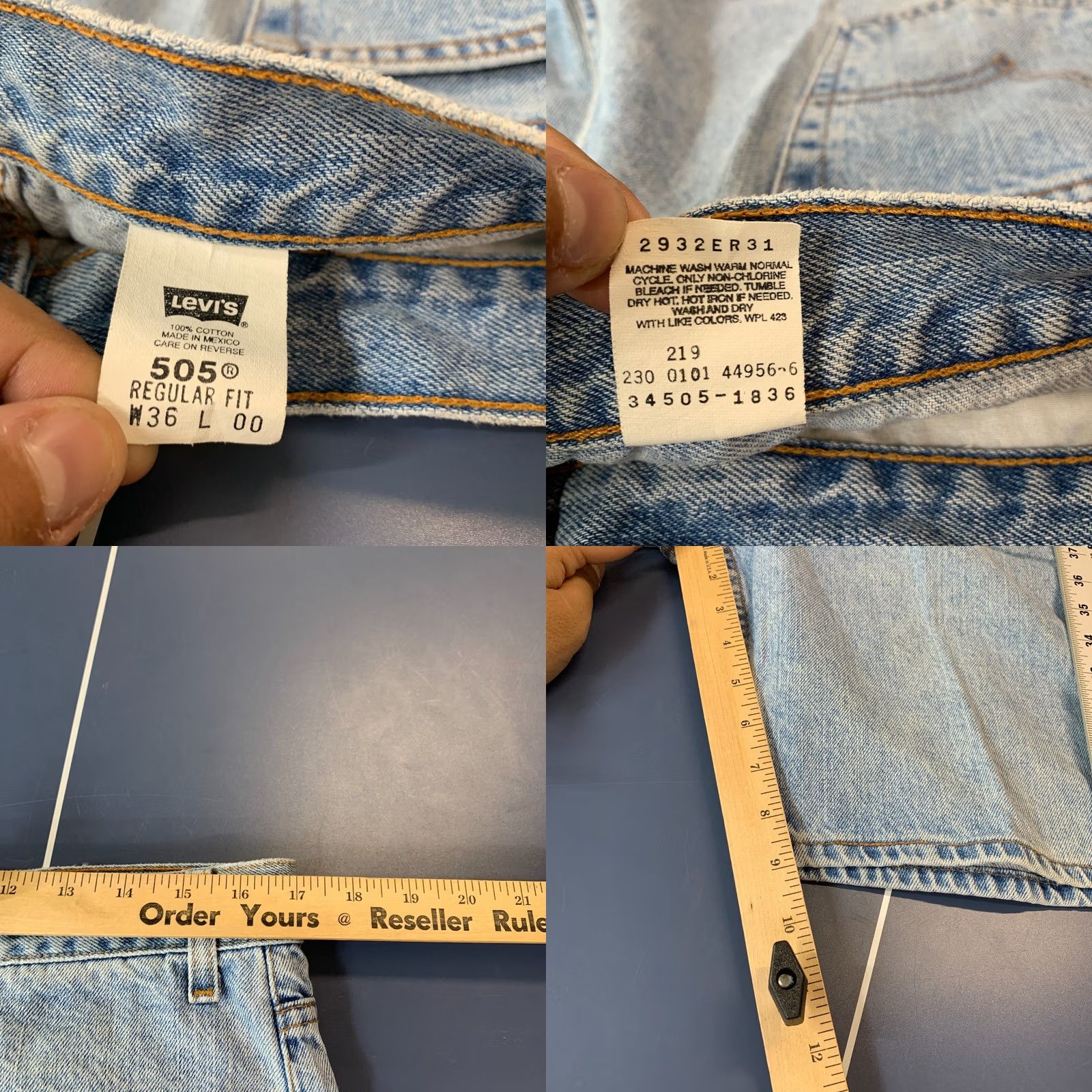 Levi's VINTAGE Levi's 505 Denim Shorts Mens Size 36 Fits 33x9 Light Wash Bermuda Casual Mens Blue Denim Shorts 9" Inseam Size US 36 / EU 52 - 8 Thumbnail