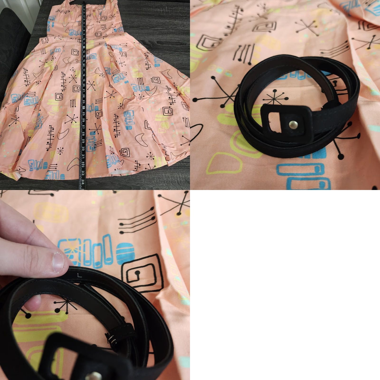 Atomic VINTAGE Pinup Couture Atomic Dress Flare Pink 50s Halter Rockabilly Knee Length L Women Size L / US 10 / IT 46 - 9 Thumbnail