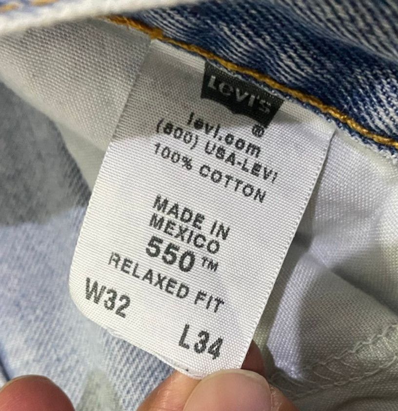 Levi's Vintage Levis 550 Relaxed Fit Patchwork Reworked Denim Size US 33 - 25 Thumbnail