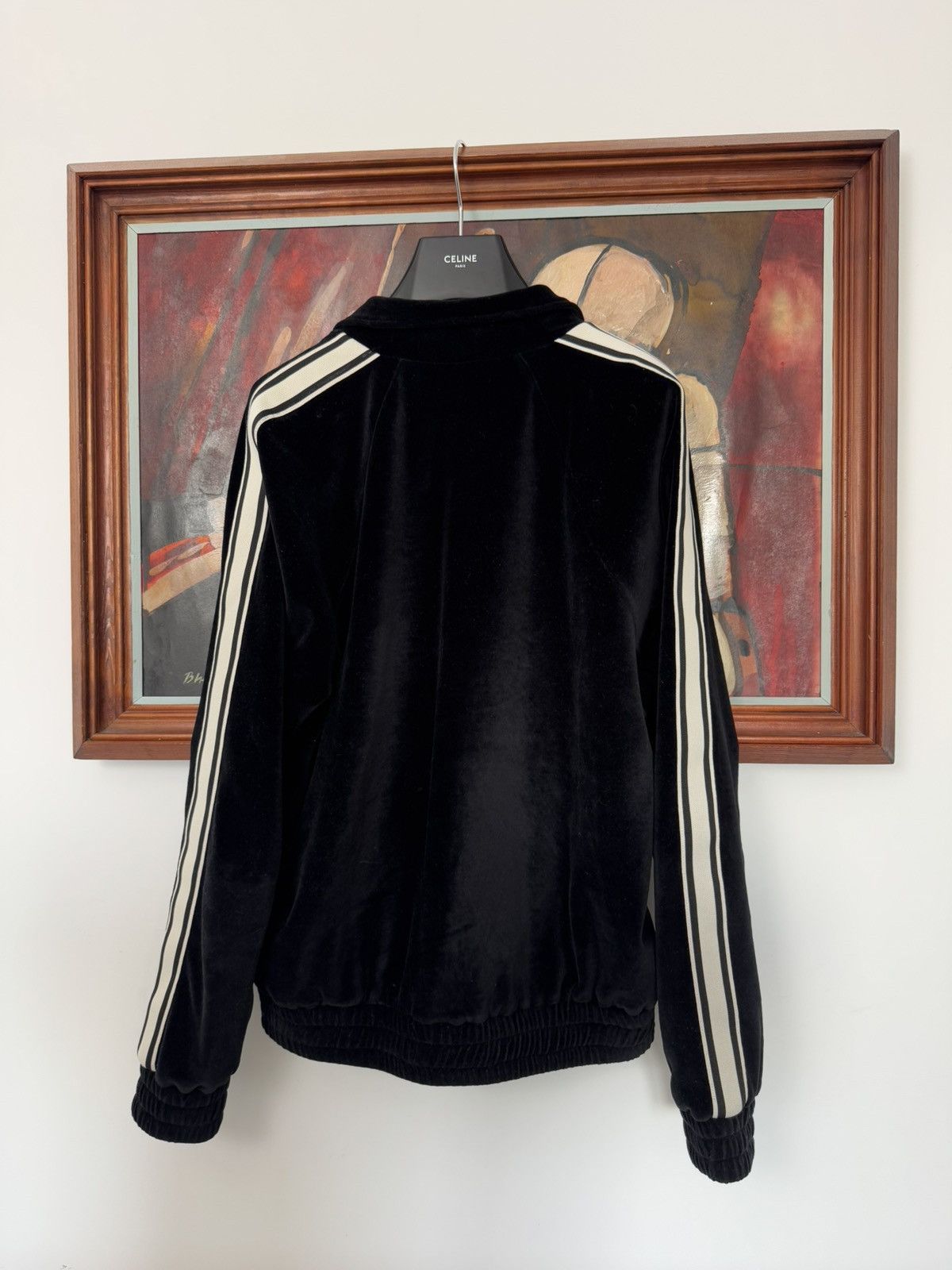 Celine Celine Track Jacket Velour Zip Up Black Designer Sweatshirt Size US M / EU 48-50 / 2 - 5 Thumbnail