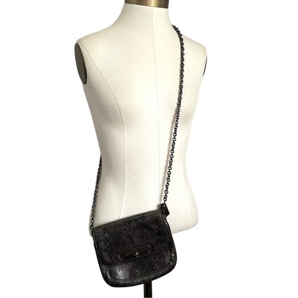 Coach Vintage Coach Gray Kristin Snakeskin Leather Crossbody Bag Size ONE SIZE - 11 Thumbnail