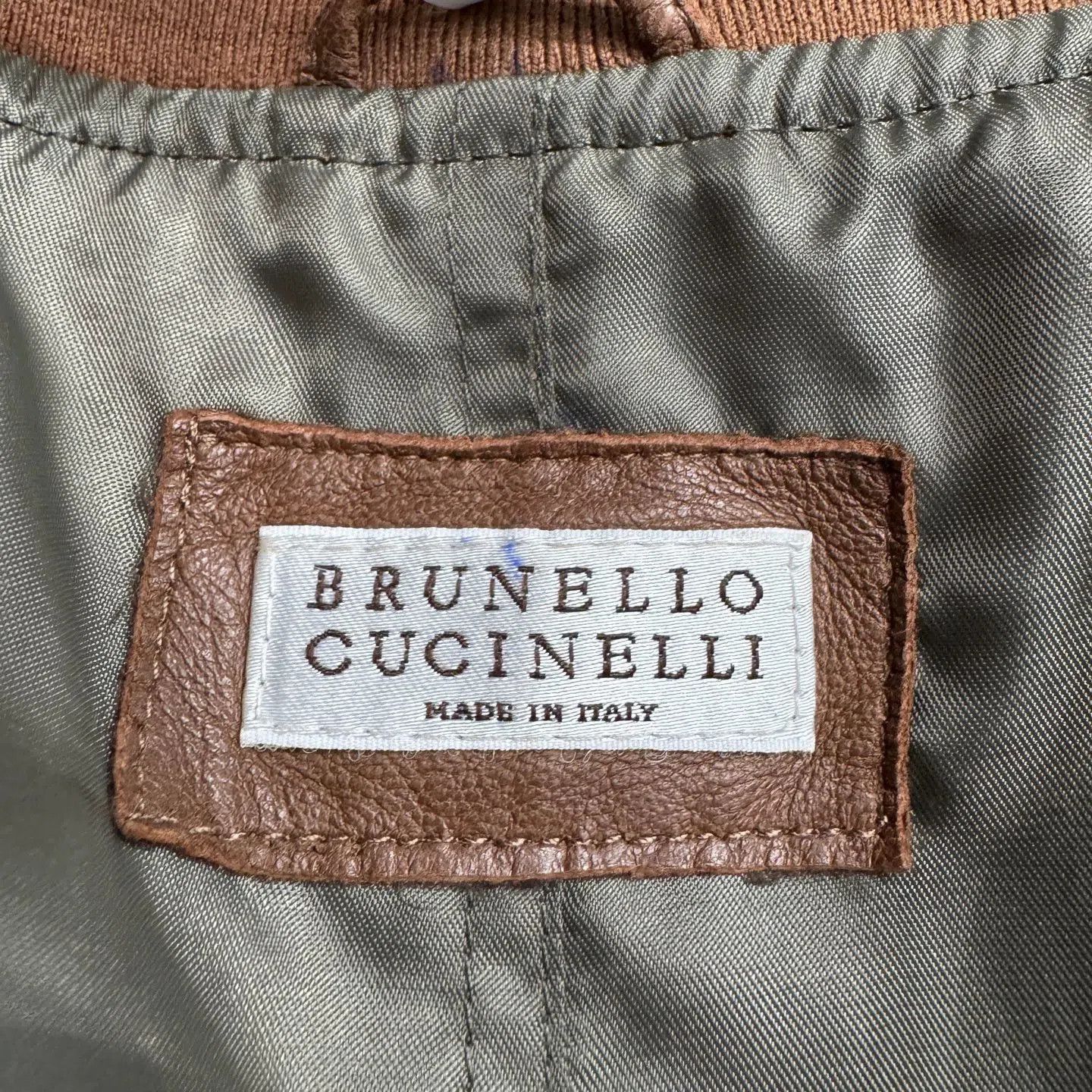Brunello Cucinelli Brown Leather Bomber Jacket Size M. Size US M / EU 48-50 / 2 - 2 Thumbnail