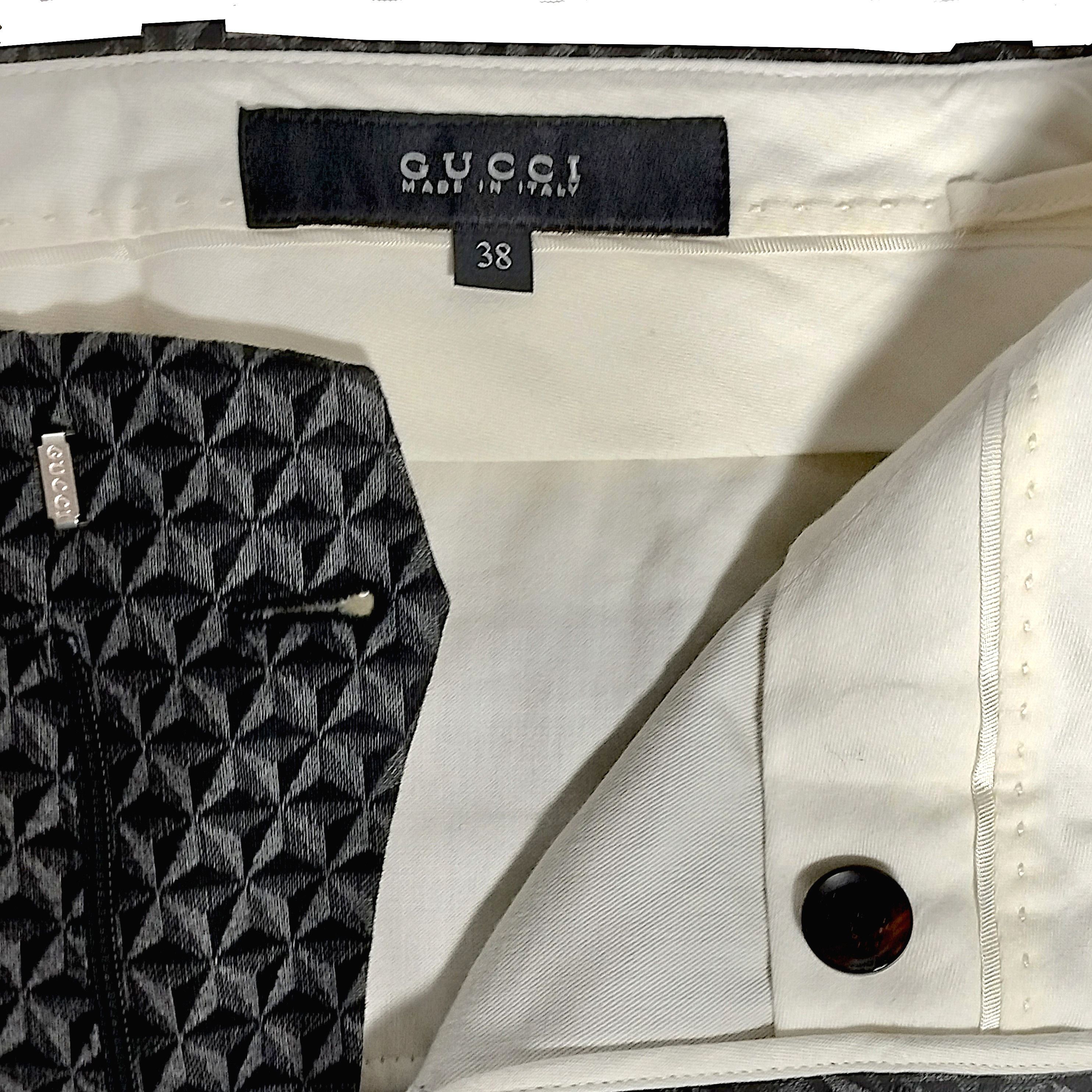 Gucci Authentic Geometric 3D Jacquard Wool-Blend Trousers Size 26" / US 2 / IT 38 - 7 Thumbnail