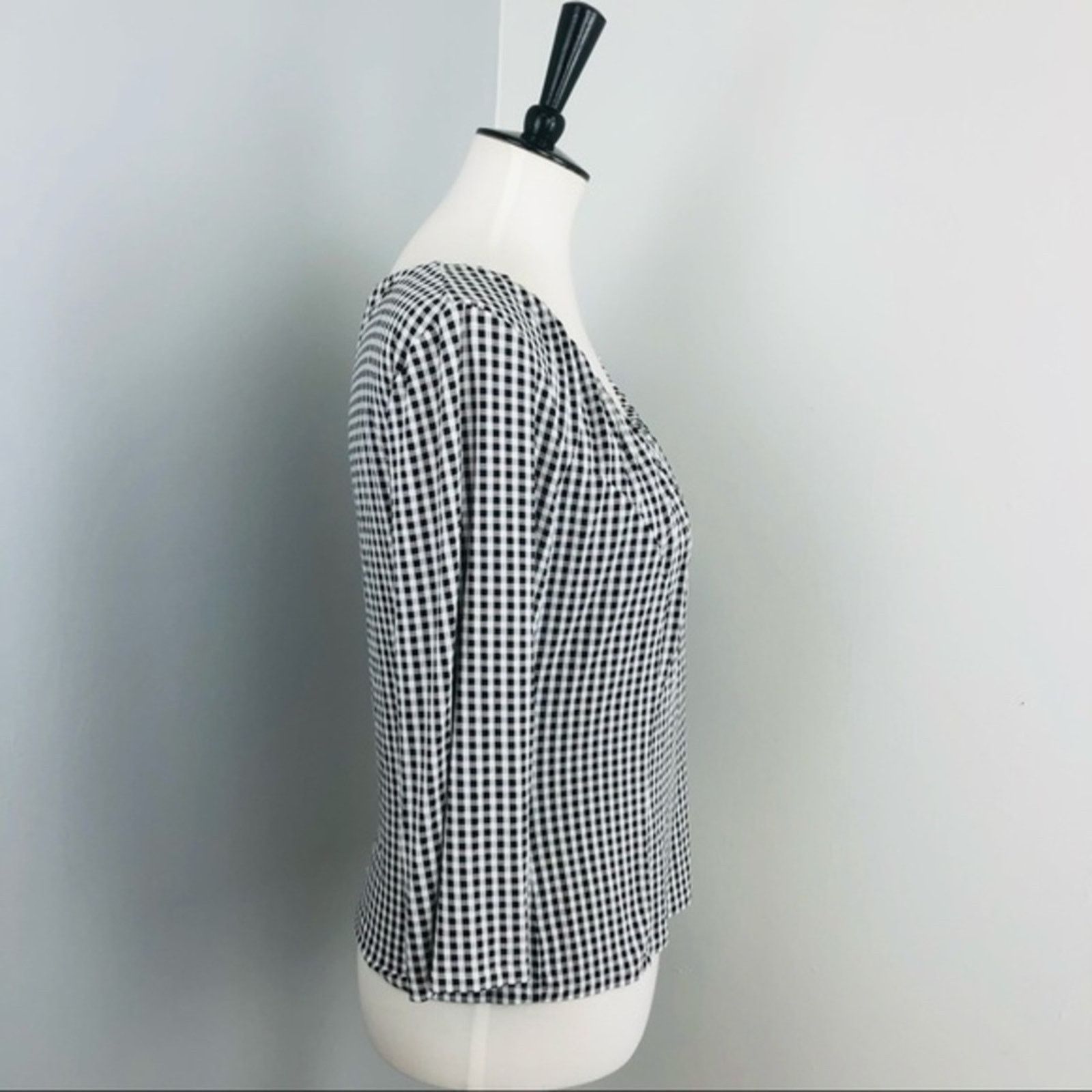 Max Mara MaxMara Weekend Gingham Jersey Stretch Top Blouse Size L / US 10 / IT 46 - 3 Thumbnail