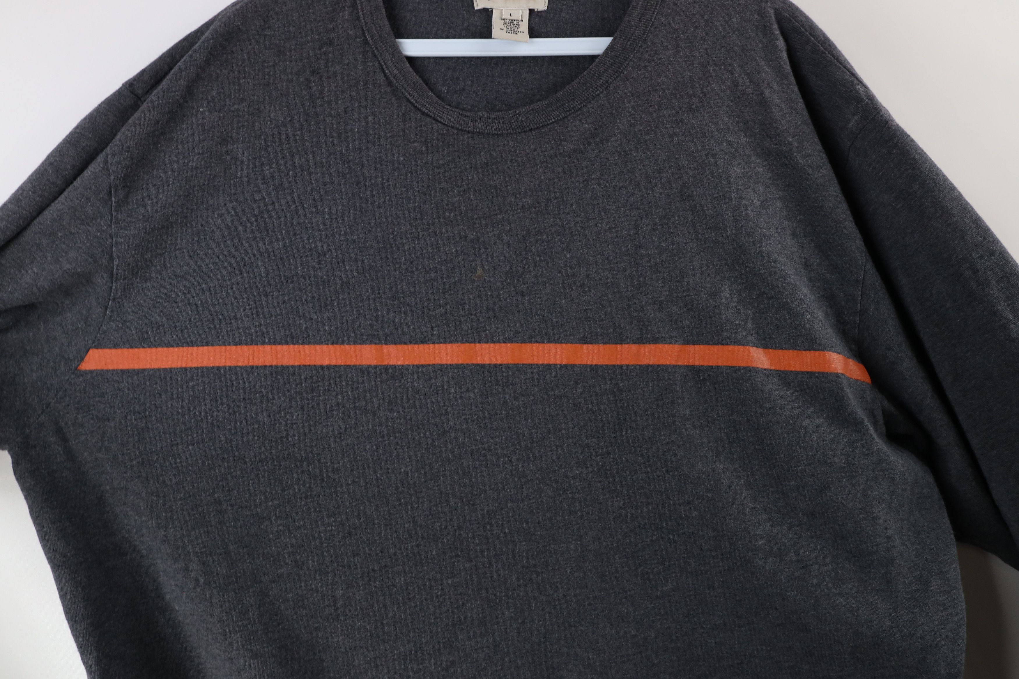 J.Crew × Vintage Vintage 90s J Crew Striped Long Sleeve T-Shirt Gray USA Size US L / EU 52-54 / 3 - 6 Thumbnail