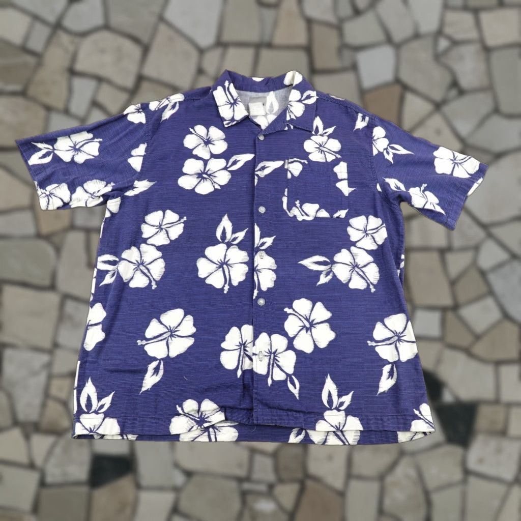 Quiksilver VINTAGE Quiksilver Shirt Mens Medium Blue Hawaiian Floral Button Up Surf Y2K Size US M / EU 48-50 / 2 - 1 Thumbnail