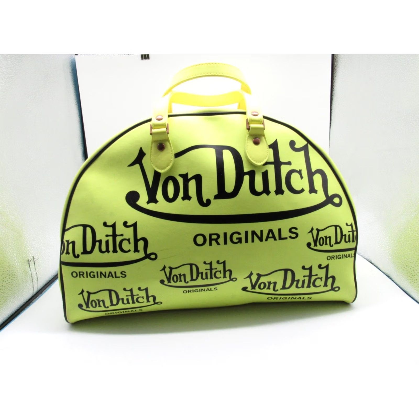 Von Dutch VINTAGE Von Dutch Hand Bag Yellow Satchel/Top Handle Bag Bowling 80s Designer Womens Mini Bag Size ONE SIZE - 7 Thumbnail
