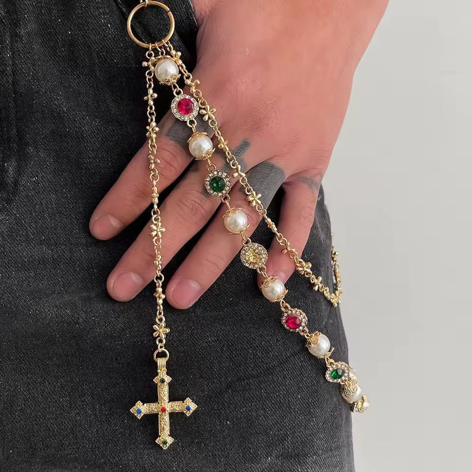Jewelry Streetwear Punk Gold Color Keychain Pants Chain Size ONE SIZE - 4 Thumbnail