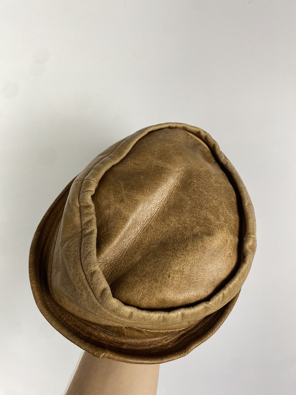 Designer × Leather Avant Garde Retro Cowboy Kulo Leather Hat Size ONE SIZE - 4 Thumbnail