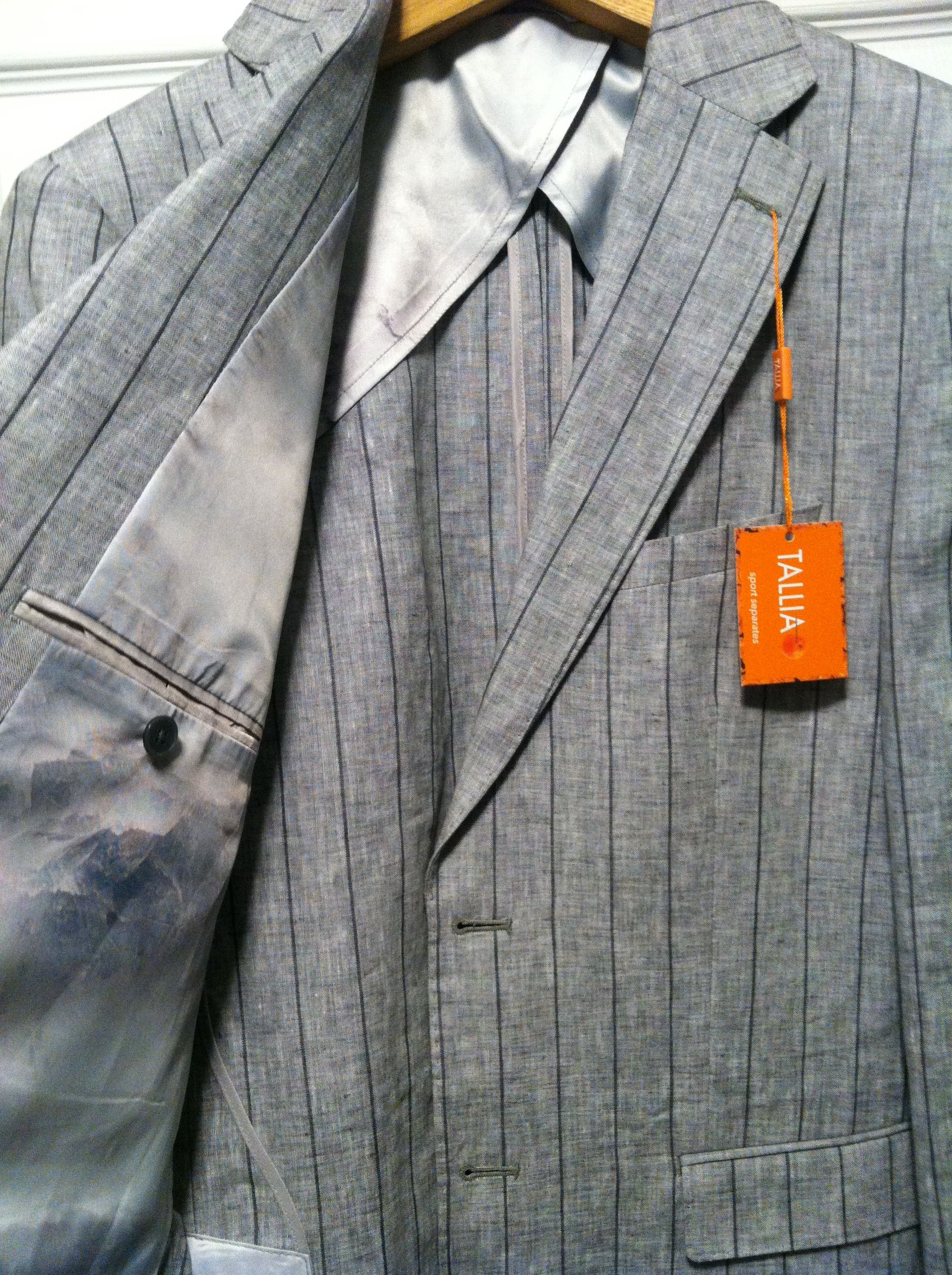 Tallia TALLIA MEN'S NEW 100%LINEN SPORT COAT BLAZER SIZE: 40R Size 40R - 5 Thumbnail