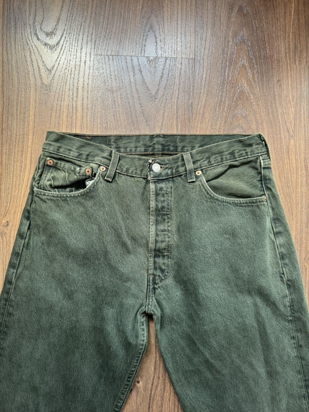 Levi's Vintage Clothing Vintage 90s Levi's 501 Green Denim Jeans Size US 34 / EU 50 - 4 Thumbnail