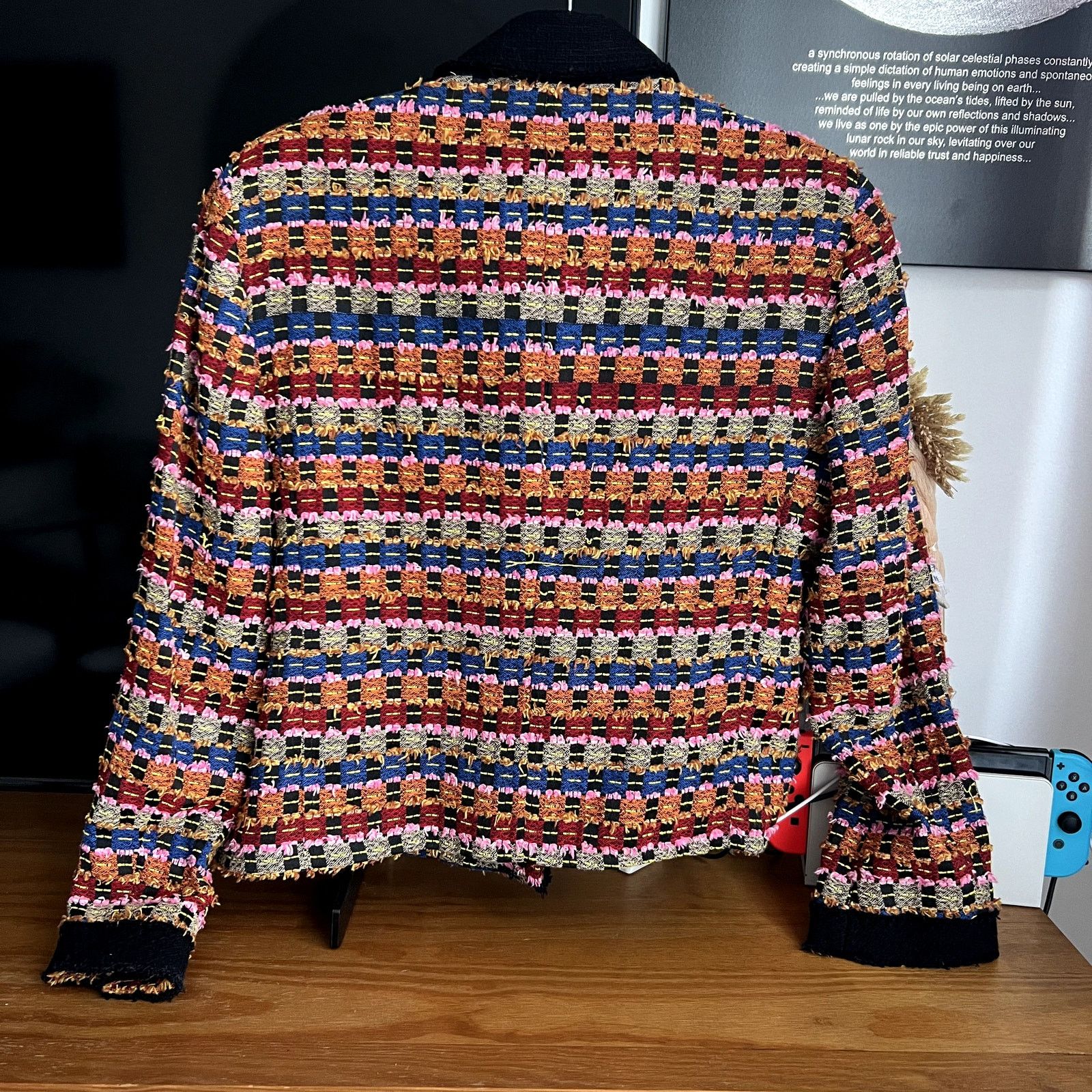 Zara Zara Rainbow New Tweed Cropped blazer jacket size L viscose Size L / US 10 / IT 46 - 7 Thumbnail