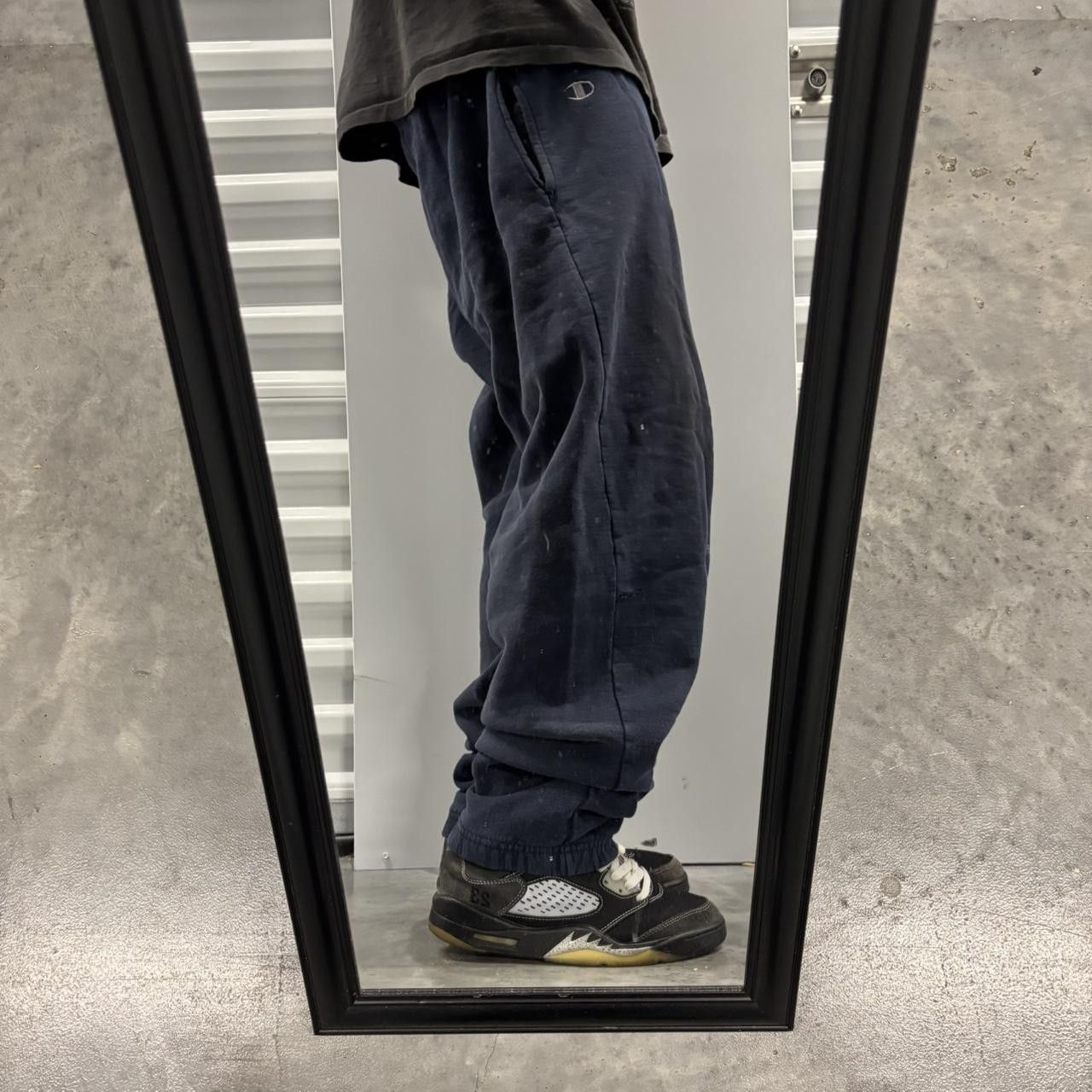 Japanese Brand × Vintage Crazy Vintage Y2K/2000s Faded Navy Blue Essential Sweatpants! Size US 30 / EU 46 - 2 Thumbnail