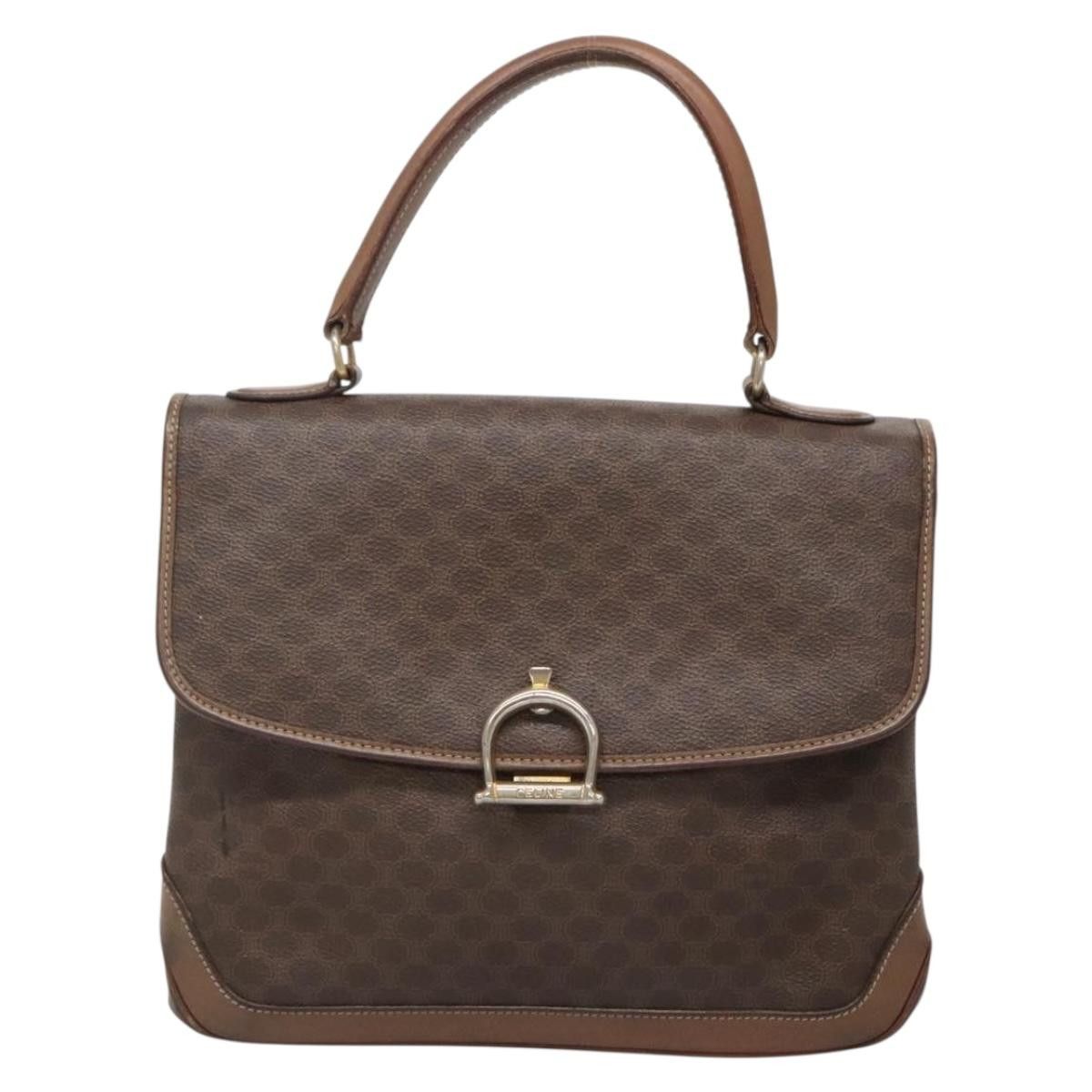 Celine CELINE Macadam Canvas Hand Bag Pvc Leather Brown Gold Size ONE SIZE - 2 Thumbnail