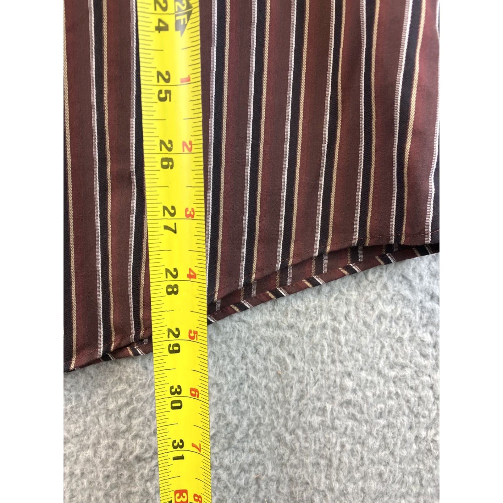 Pronto Uomo Pronto Uomo Dress Shirt Mens L Brown Black Stripe / 82-23 Regular Long Sleeve Point Collar Barrel Button Cuff Brown Striped Pronto Uomo 82-23 Size 42R - 7 Thumbnail