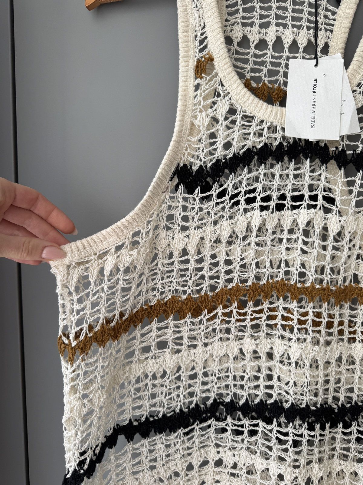 Isabel Marant × Isabel Marant Etoile Isabel Marant Étoile Crochet Knit Striped Sleeveless Dress Size S / US 4 / IT 40 - 4 Thumbnail