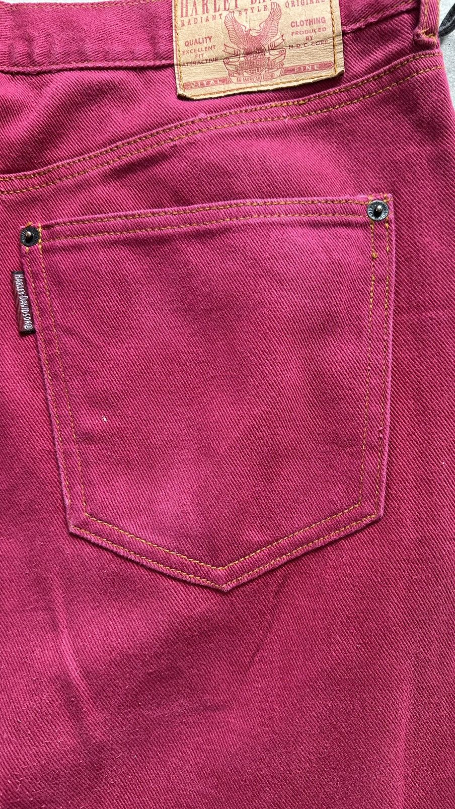 Harley Davidson × Vintage VINTAGE HARLEY DAVIDSON SIDE EYELET LACE UP DENIM PANT Size US 38 / EU 54 - 7 Thumbnail