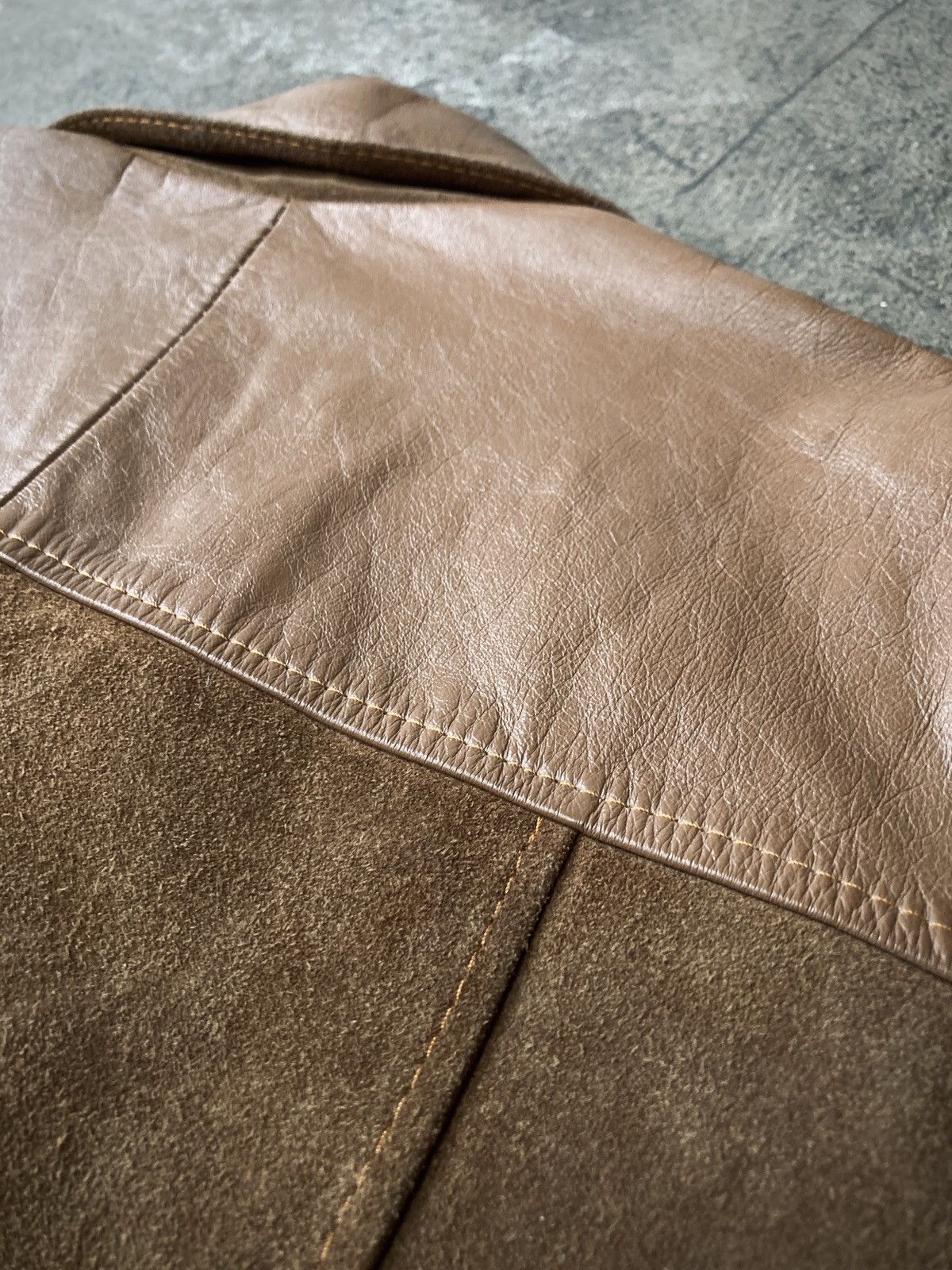 Cowboy Equipment × Vintage Vintage 90s Western 2-Tone Leather Jacket Size US L / EU 52-54 / 3 - 10 Thumbnail