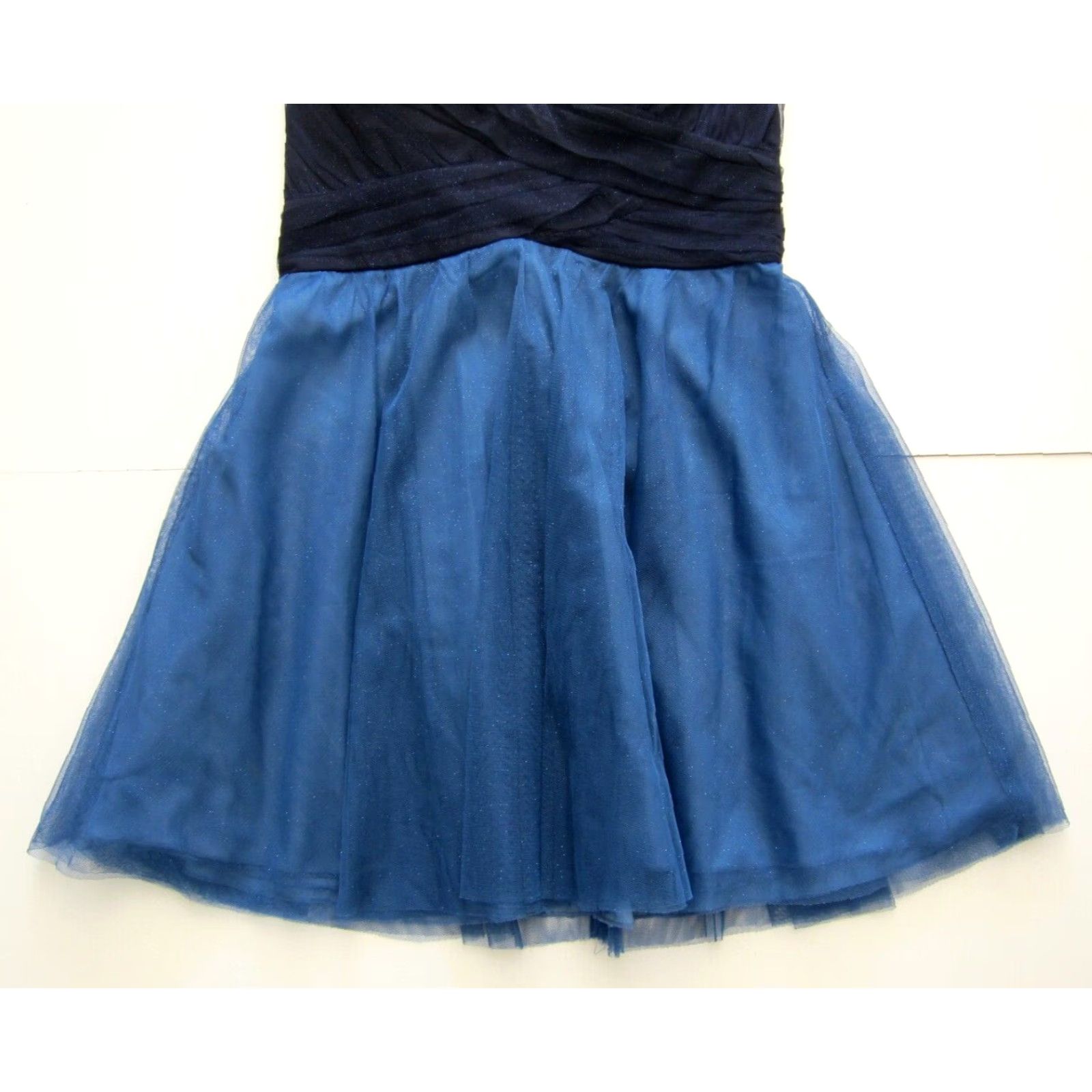 Vintage VINTAGE Teeze Me Blue Sparkly Ruched Strapless Sweetheart Party Prom Dress 11 Size L / US 10 / IT 46 - 8 Thumbnail