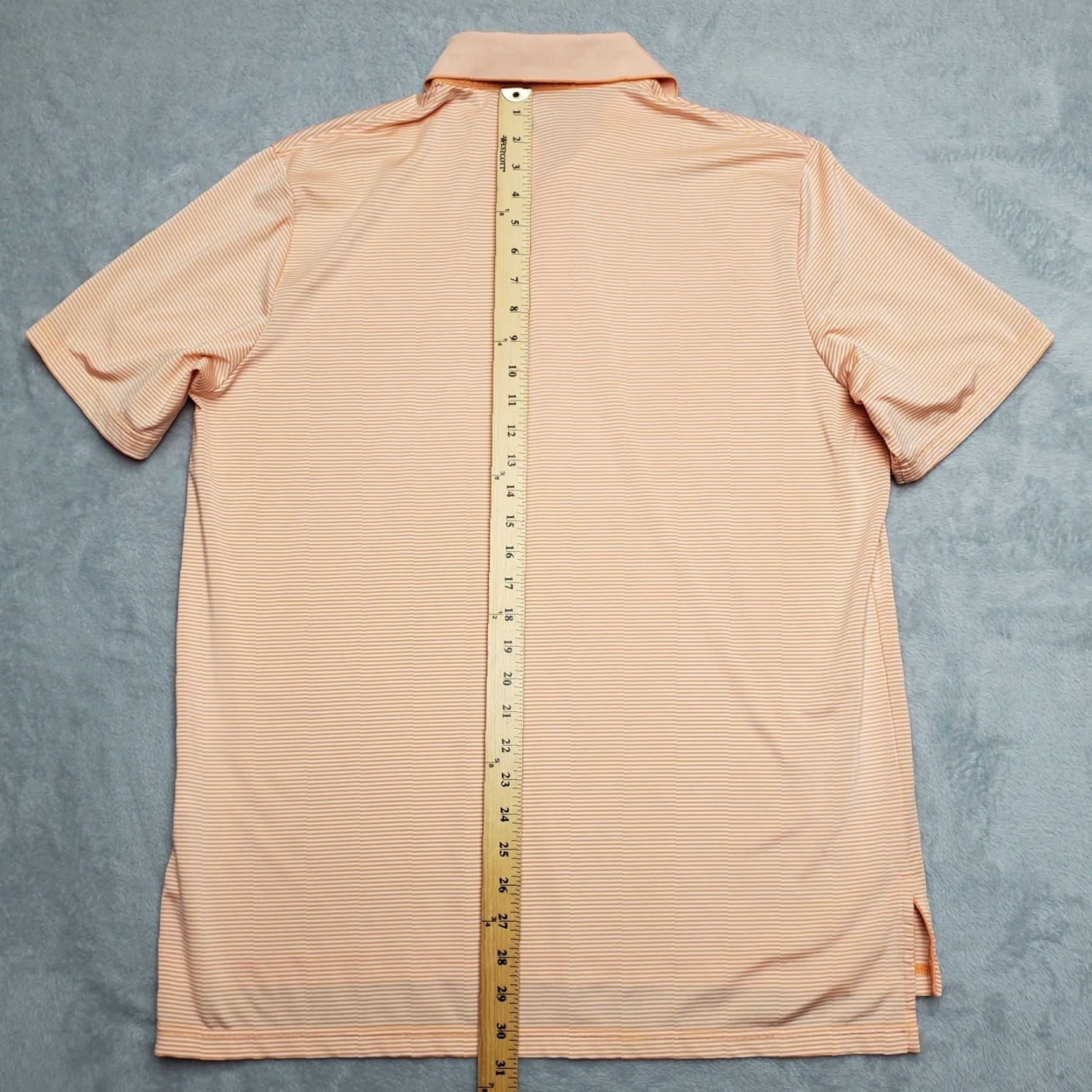 Polo Ralph Lauren RLX Ralph Lauren Shirt Mens Large Salmon Stripe Polo Polyester Short Sleeve Golf Shirt Size US L / EU 52-54 / 3 - 8 Thumbnail