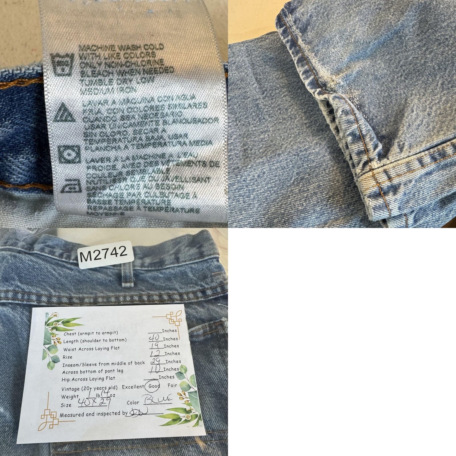 Dickies VINTAGE Dickies Jeans Mens 40x29 Blue Relaxed Denim Workwear 00s Jeans Mens Width 40in 29in Blue Dickies Industrial Work Jeans Mens Size US 40 / EU 56 - 8 Thumbnail