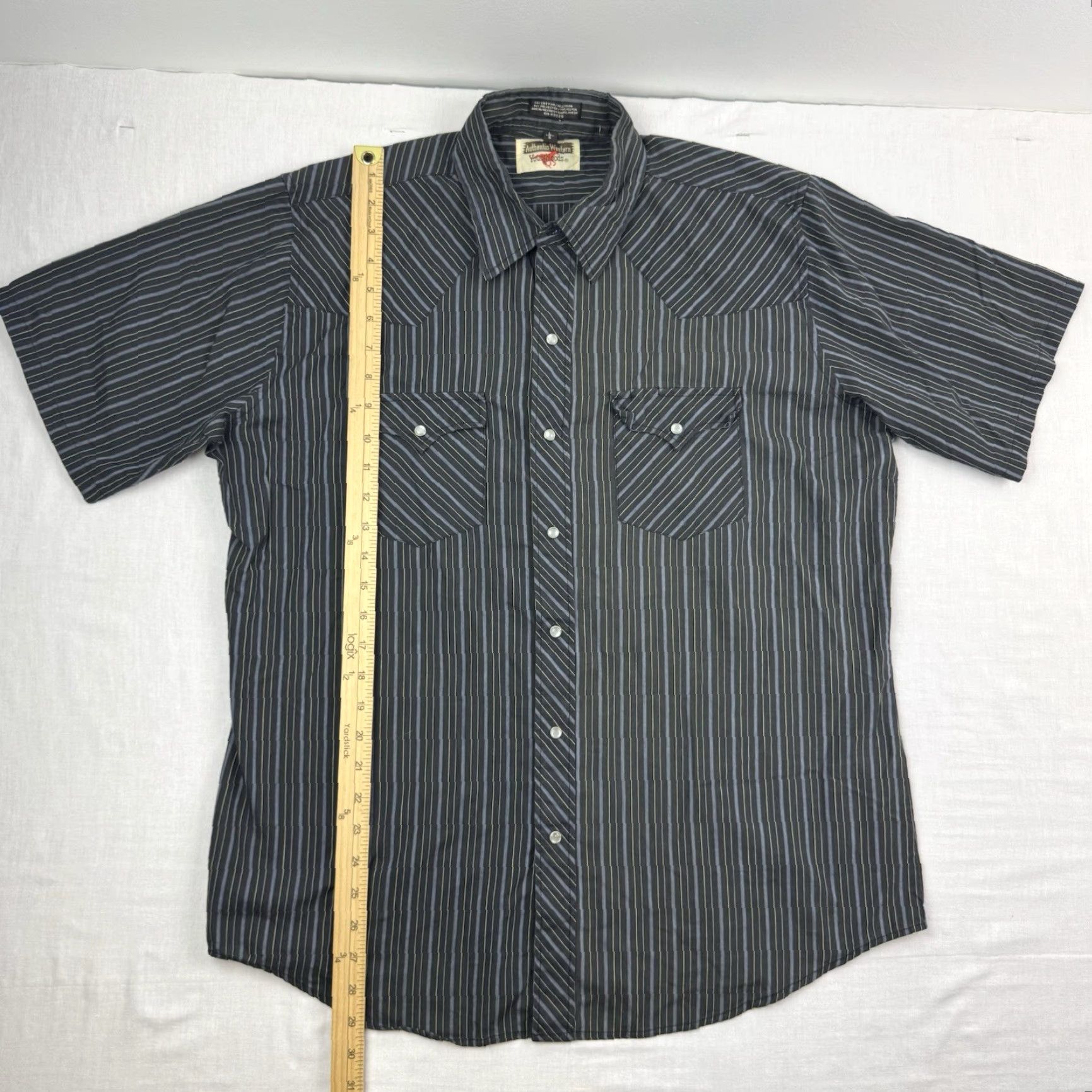 Vintage Vintage Youngbloods Western Pearl Snap Shirt Men Large Black Striped 90s Cowboy Casual Workwear Size US L / EU 52-54 / 3 - 4 Thumbnail