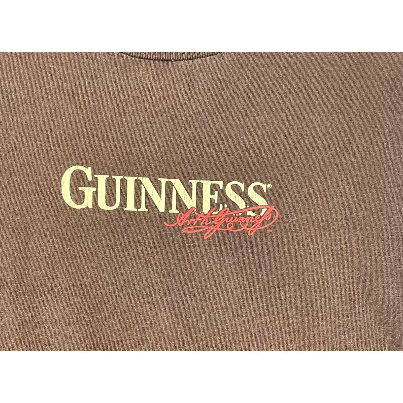 Vintage Guinness Shirt Mens M Brown Graphic Tee Front Back Logo Stout St. Patrick's Day 100% Cotton Crew Neck Short Sleeve Size US M / EU 48-50 / 2 - 7 Thumbnail
