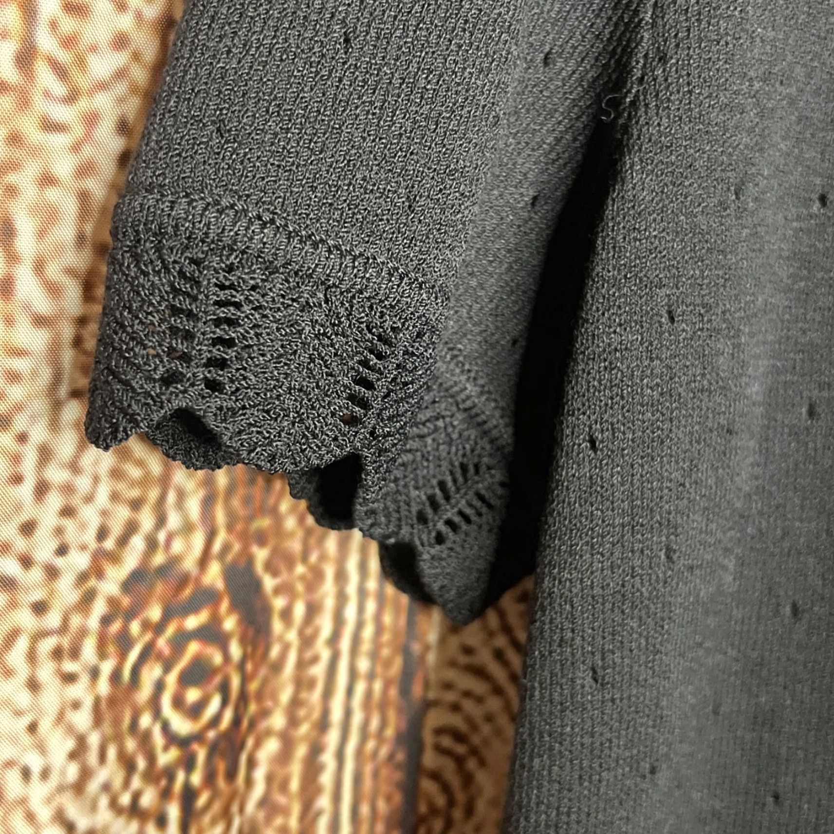 St. John VINTAGE St. John Cardigan Knit Wool Blend Open Front Short Sleeve Size 6 Black Womens Sweater Marie Gray Santana Size M / US 6-8 / IT 42-44 - 3 Thumbnail