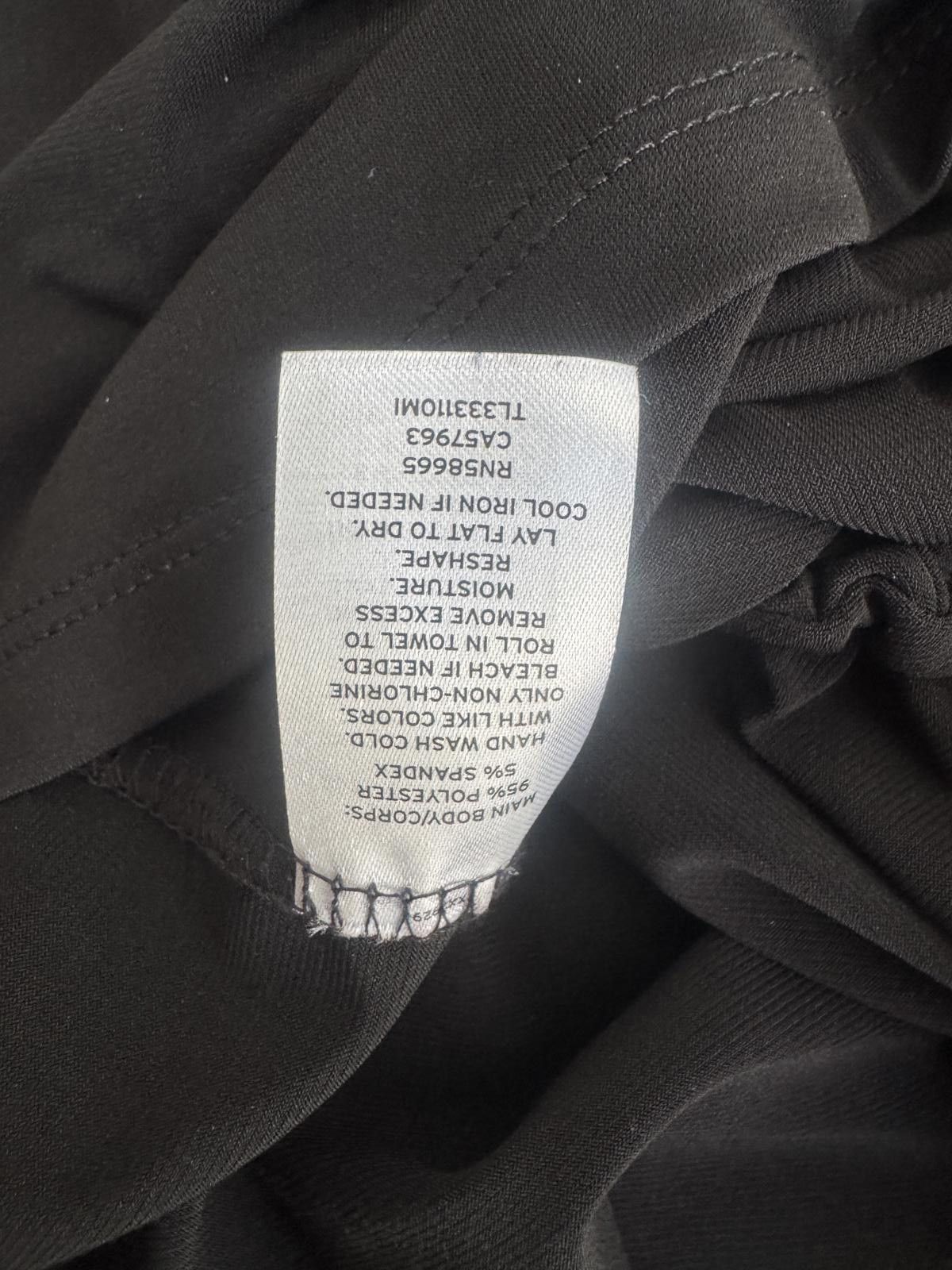 Leather Leith Black Women's Midi Dress with Gathered Waist Detail Size XL / US 12-14 / IT 48-50 - 4 Thumbnail