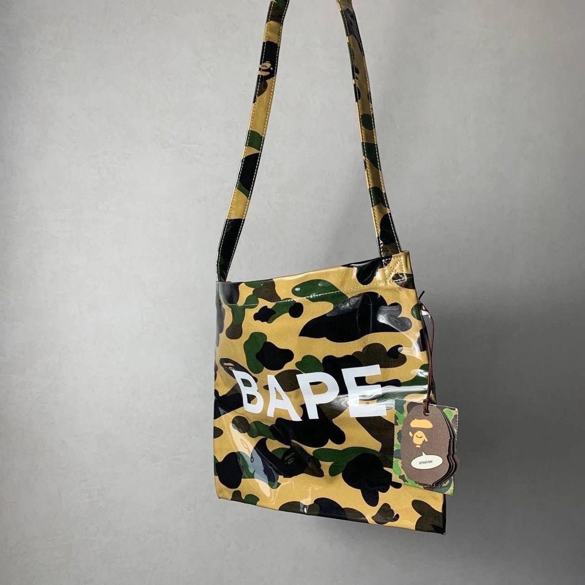 image of Bape 1St Camo Shoulder Bag in Yellow, Men's