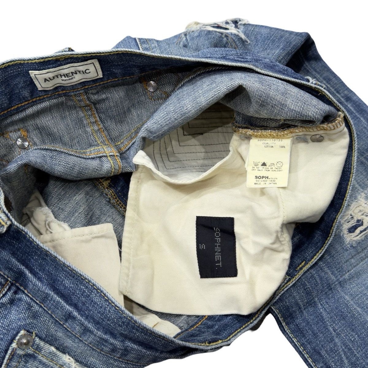 Sophnet. hiroshi fujiwara x sophnet distressed denim jeans Size US 32 / EU 48 - 5 Thumbnail