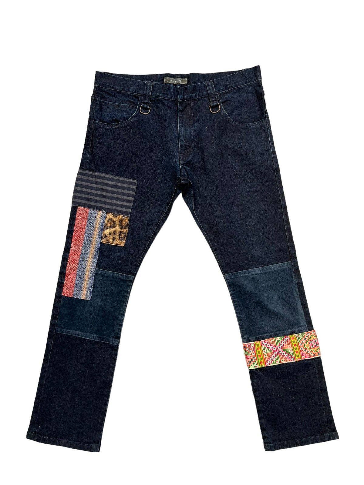 Indigo SPACELORZ Japan Boro Patchwork Indigo Blue Slim Denim Jeans Size US 32 / EU 48 - 1 Thumbnail