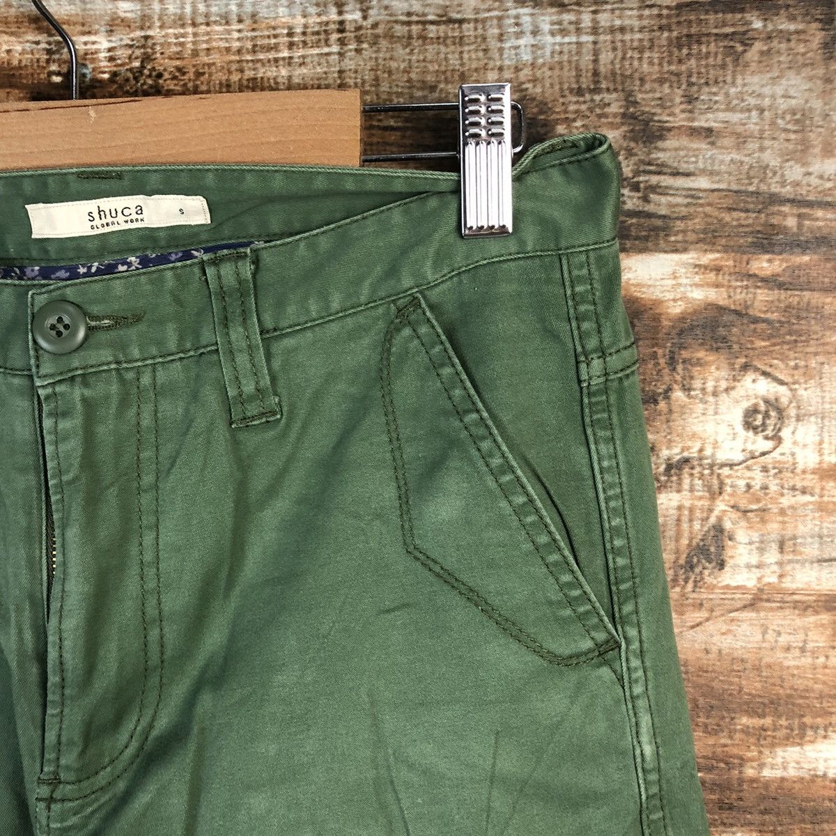 Japanese Brand DL Shuca Green Cargo Multipocket Pants #C648 Size US 27 - 8 Thumbnail