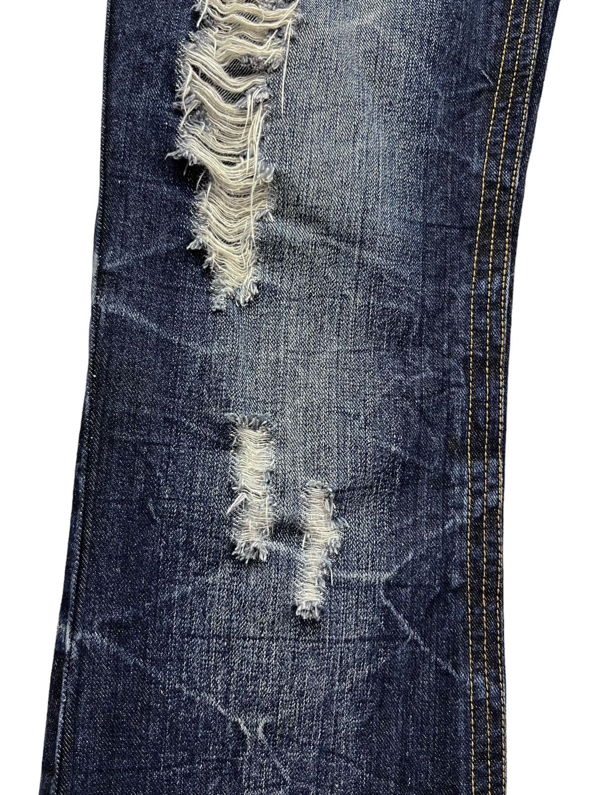 Skullcandy FLARE🔥 S&B Skull Embroidery Distressed Ripped Denim Pants Size US 31 - 11 Thumbnail