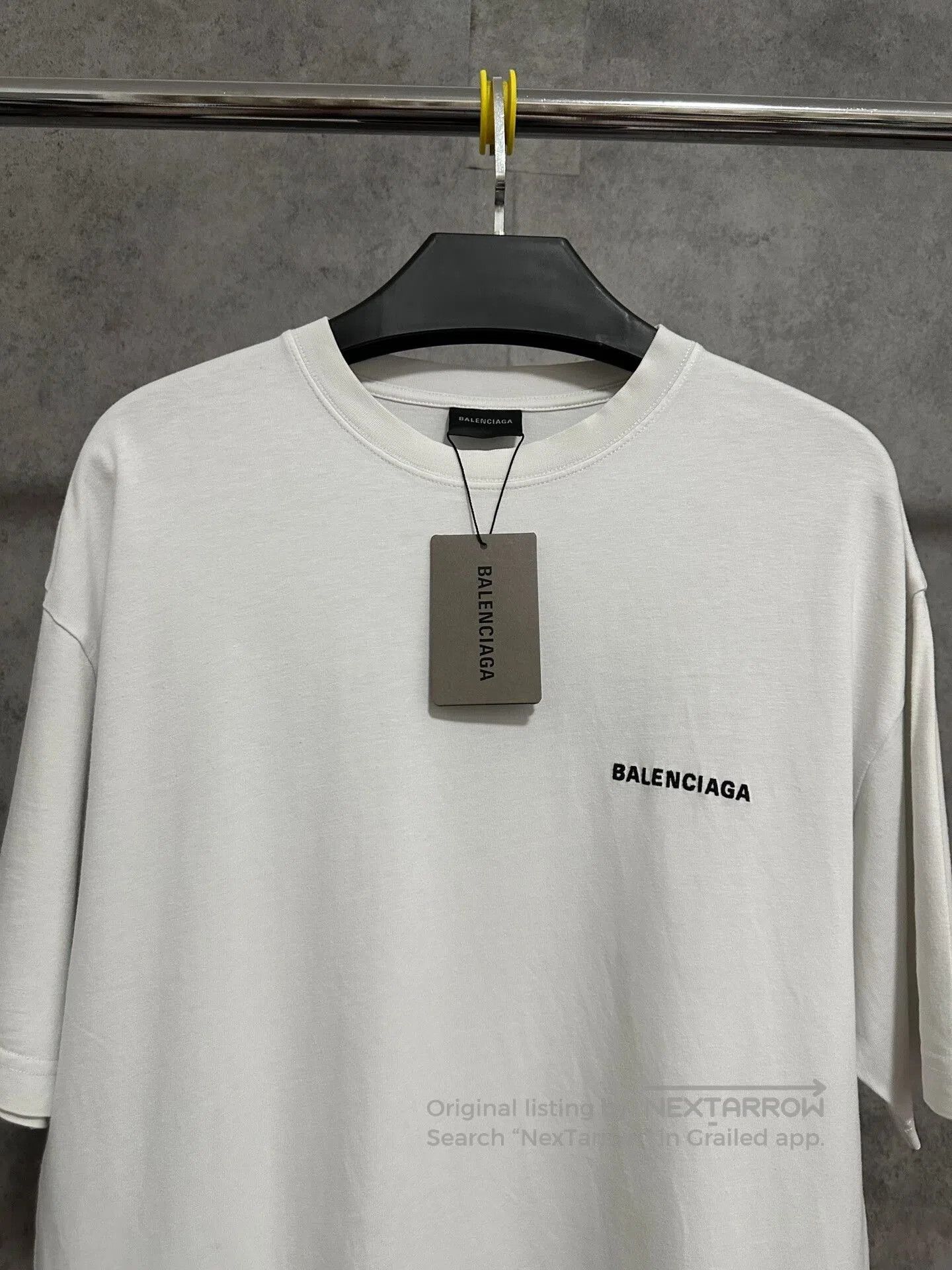balenciaga white short sleeve t-shirt with embroidery.
