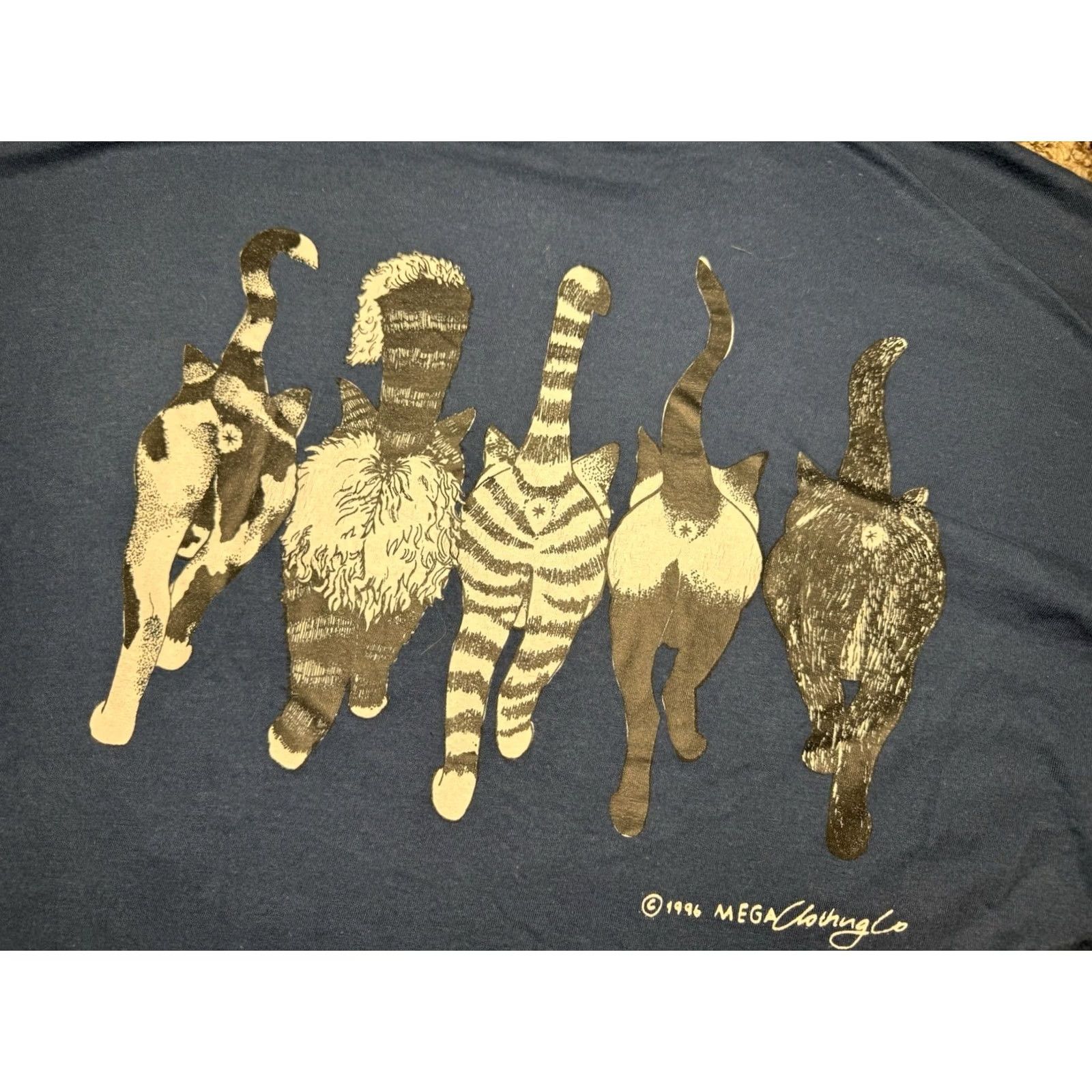 Doublet VINTAGE 90s Cats Tee Shirt Funny Butts Graphic Double Sided 2XL Blue Mens T-Shirt Cat Shirt Size US XXL / EU 58 / 5 - 7 Thumbnail