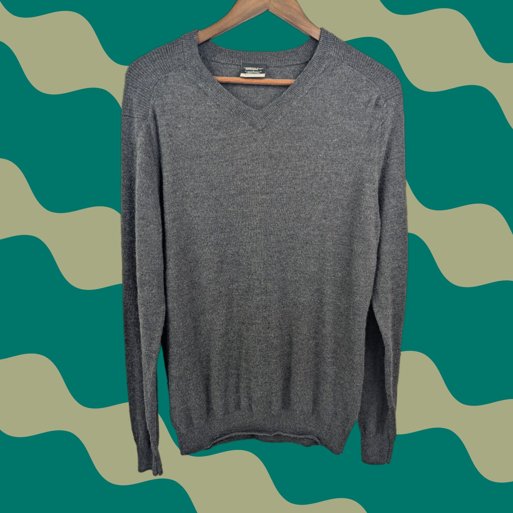 Nike Nike V-Neck Sweater Men L Grey Golf Tour Performance Knit Merino Wool Size US L / EU 52-54 / 3 - 1 Thumbnail
