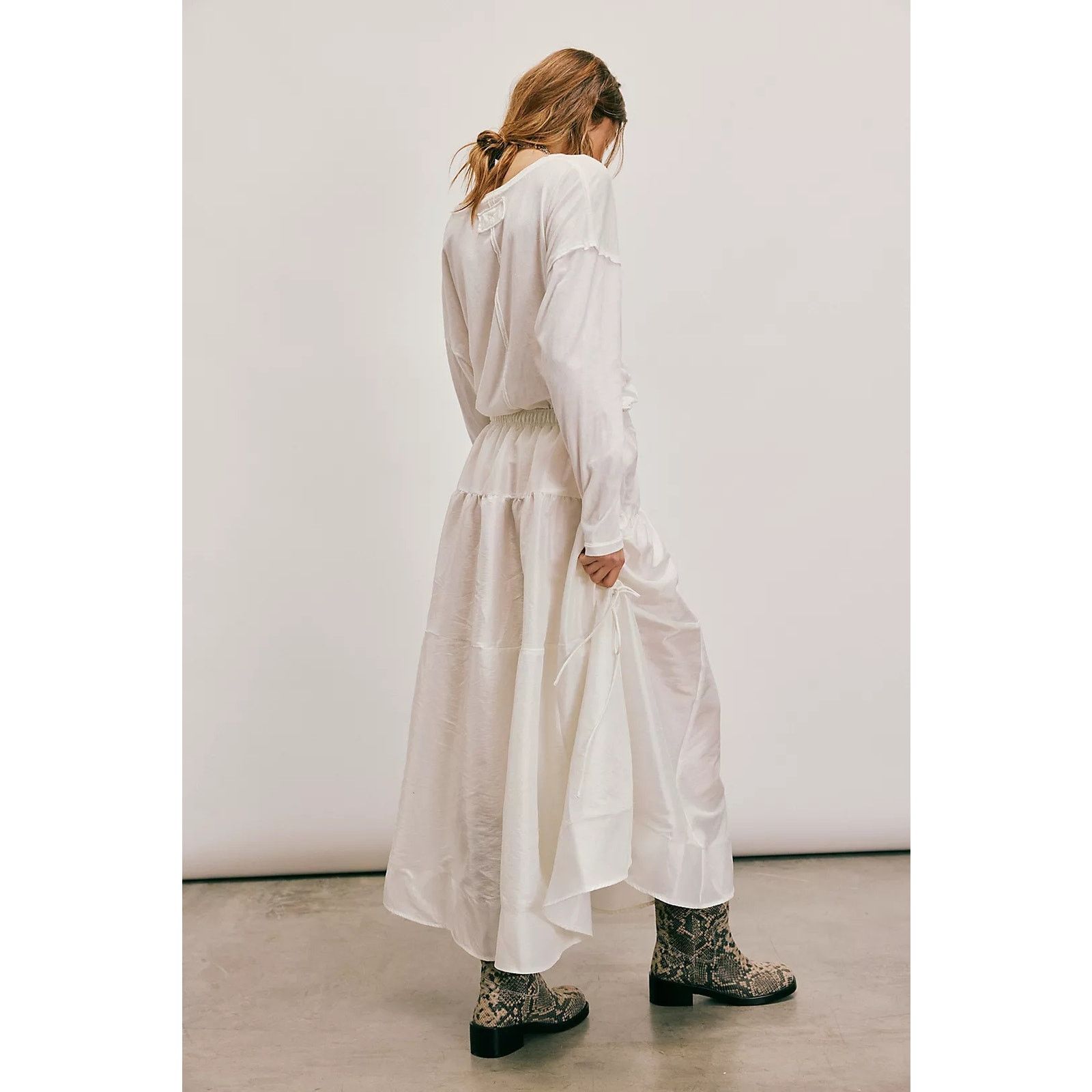 Free People New Emery Drop-Waist Midi Skirt $128 X-SMALL Lentil Sprout Size 26" / US 2 / IT 38 - 5 Thumbnail