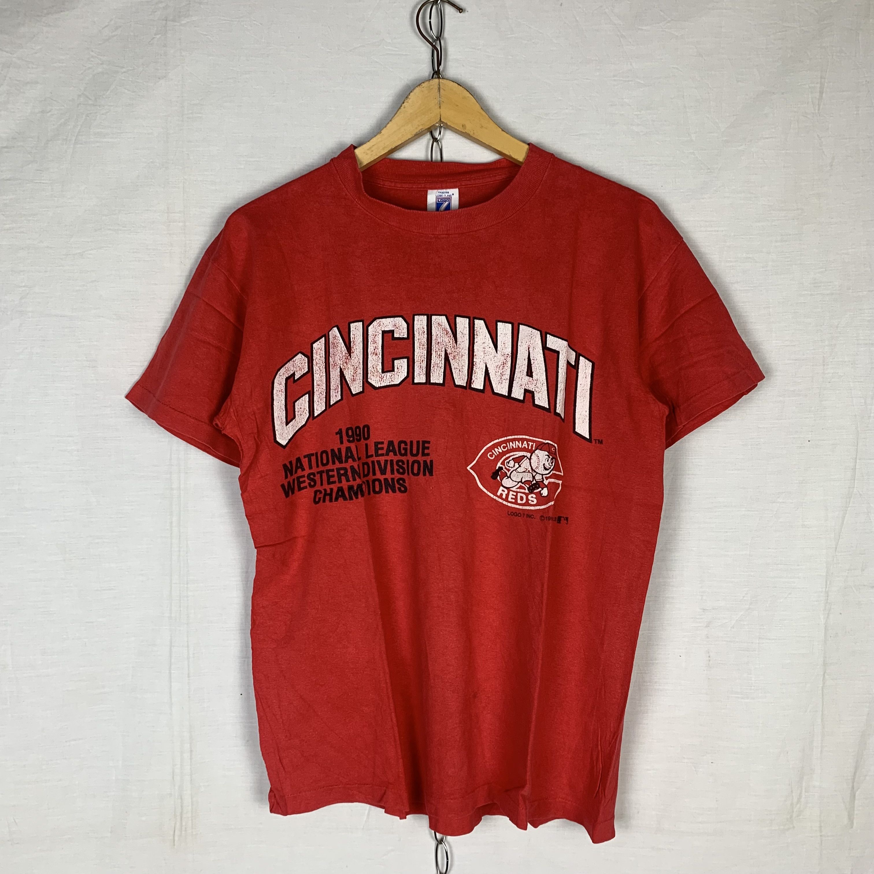 Logo 7 Vintage MLB Cincinnati Reds Logo7 Tshirt Size US M / EU 48-50 / 2 - 1 Thumbnail