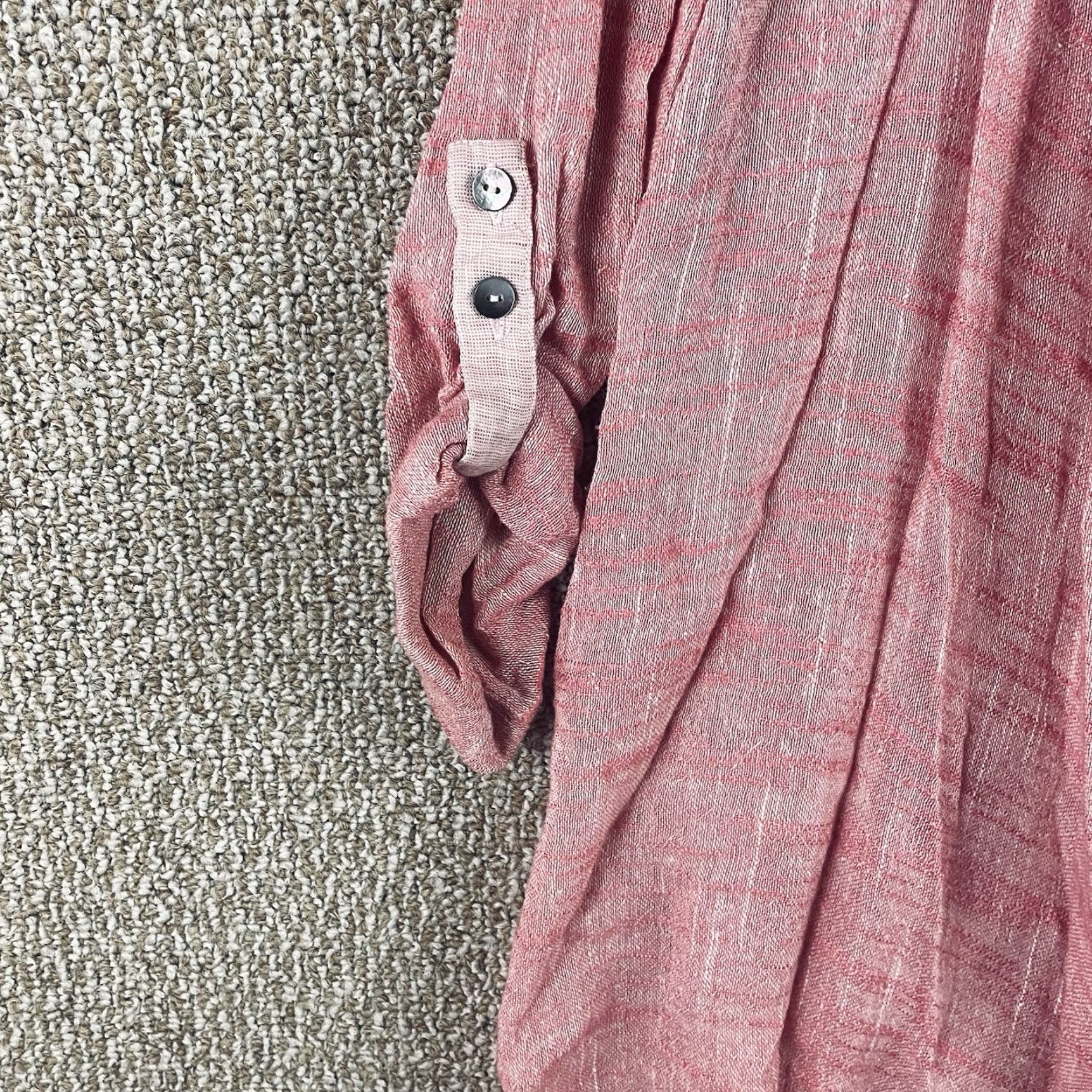 Vintage John Mark Cardigan Small Pink Linen Blend Open Front Lace 3/4 Sleeve Shawl Neckline Womens Cardigan 90s Bohemian Vintage No Size S / US 4 / IT 40 - 3 Thumbnail