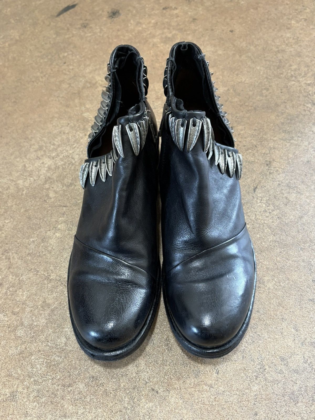 A.S.98 AS.98 Black Leather Silver Biker Ankle Zip Boot Size US 9 / EU 42 - 2 Thumbnail