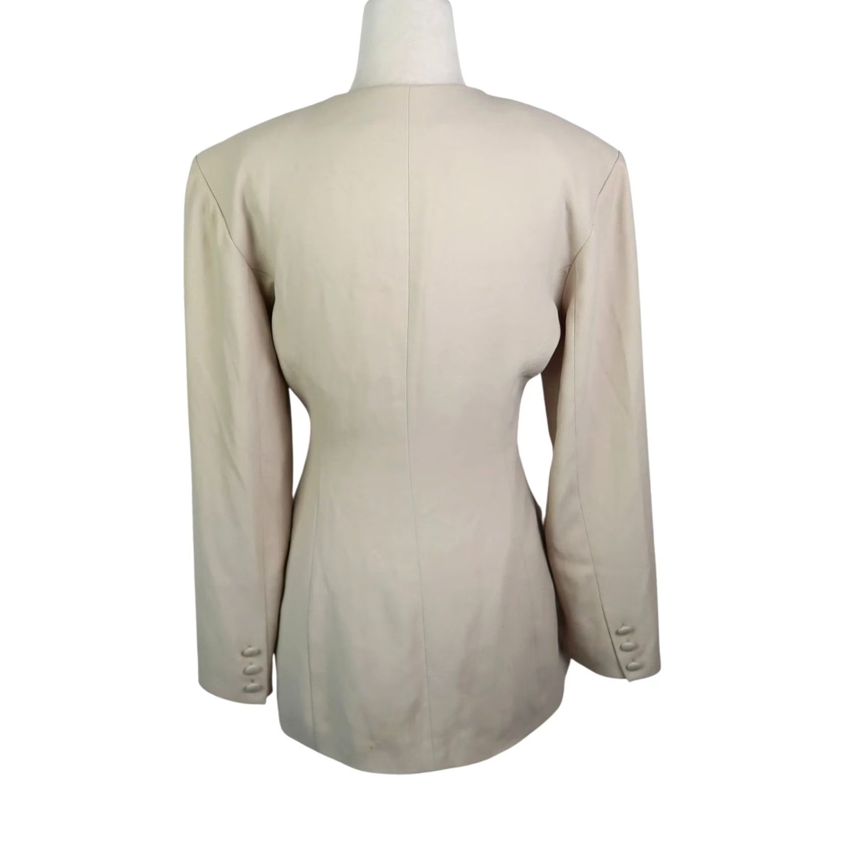 Vintage VINTAGE Sunny Names Blazer Jacket 90s Button Front Khaki Tan Women 8 Regular Long Sleeve Fall Spring Mens Womens Size M / US 6-8 / IT 42-44 - 4 Thumbnail